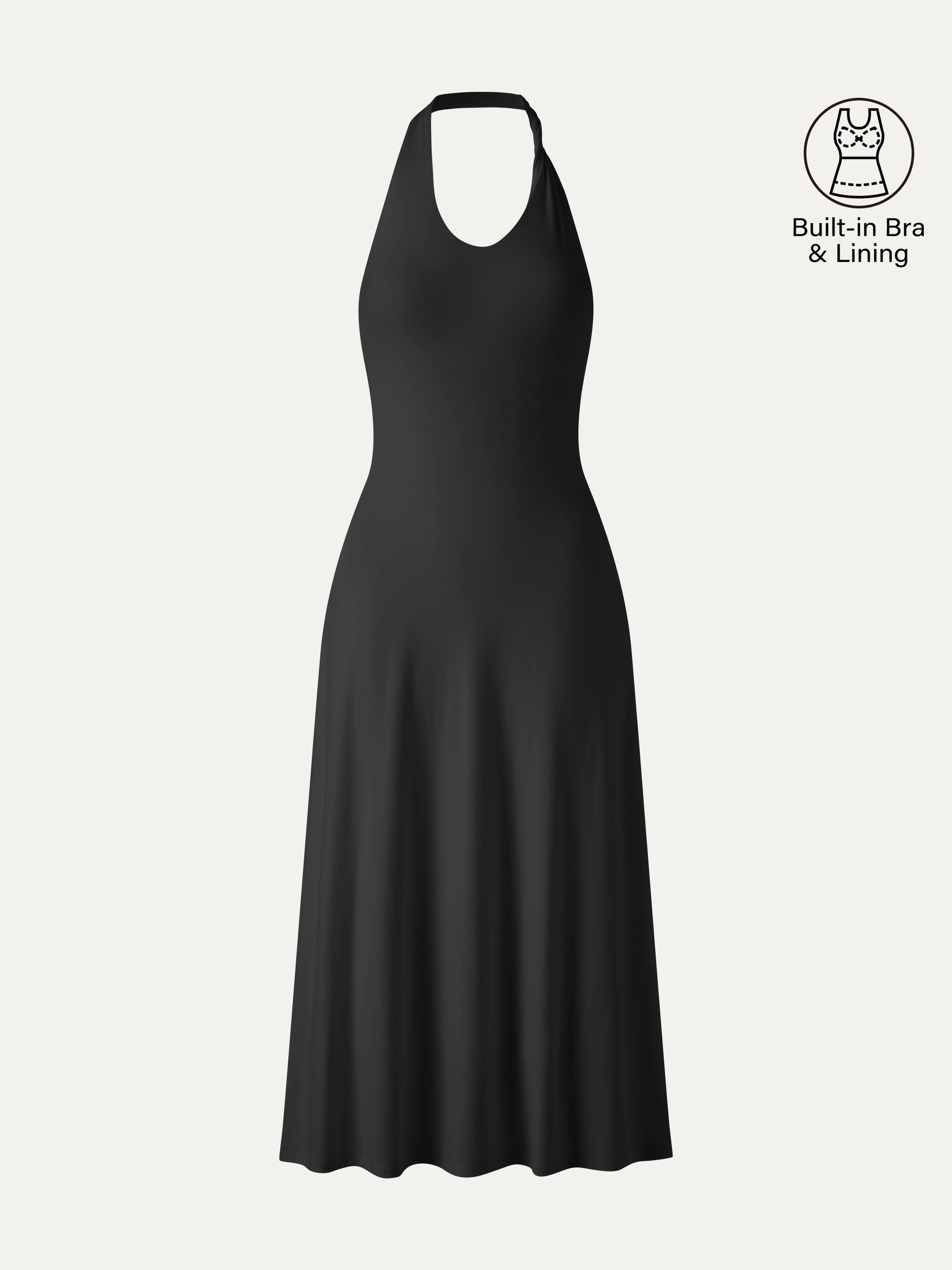 Ponte Halter Neck Open Back Bra Dress