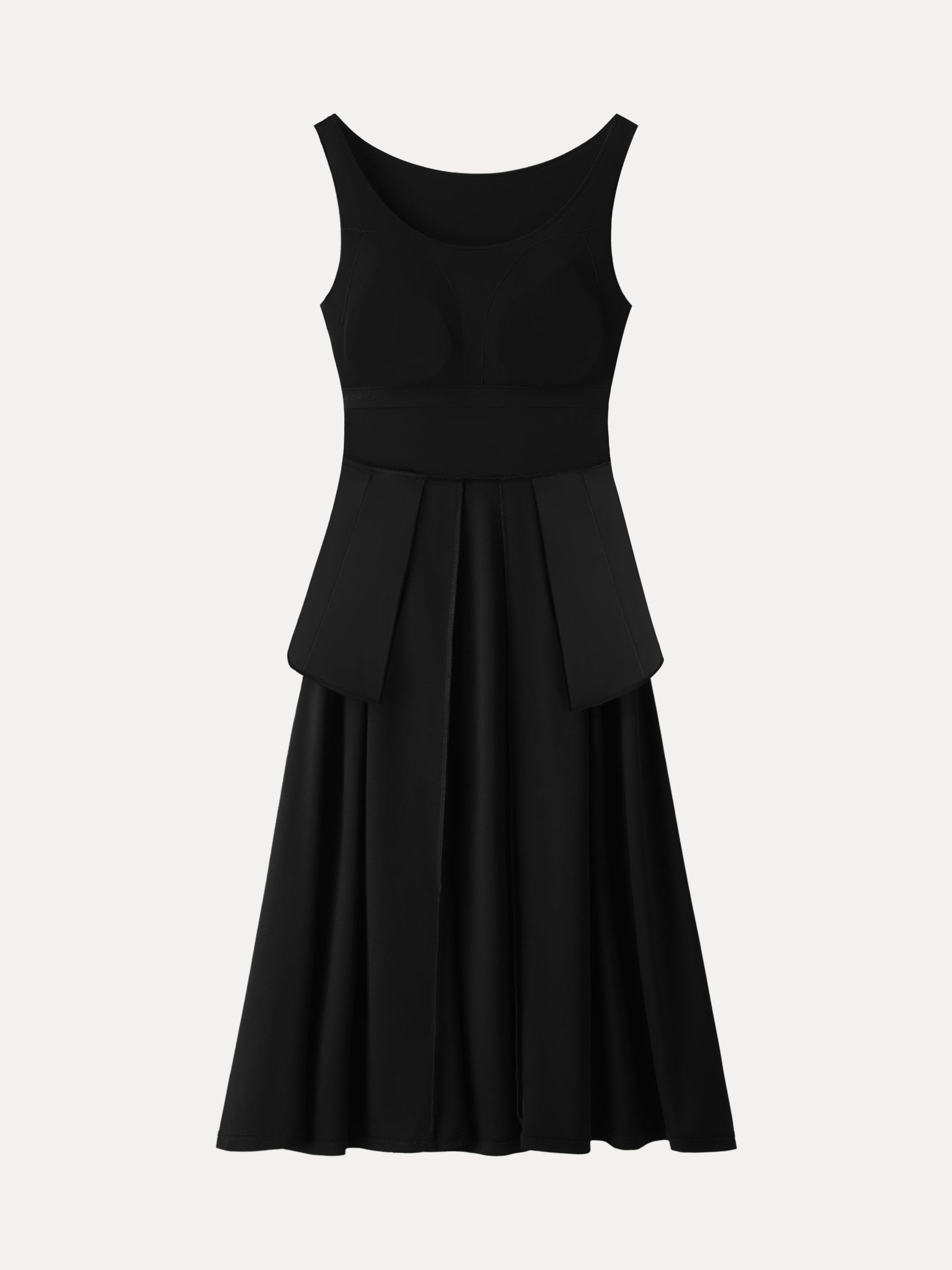 Balletic Scoop Neck Midi Bra Dress with Pockets