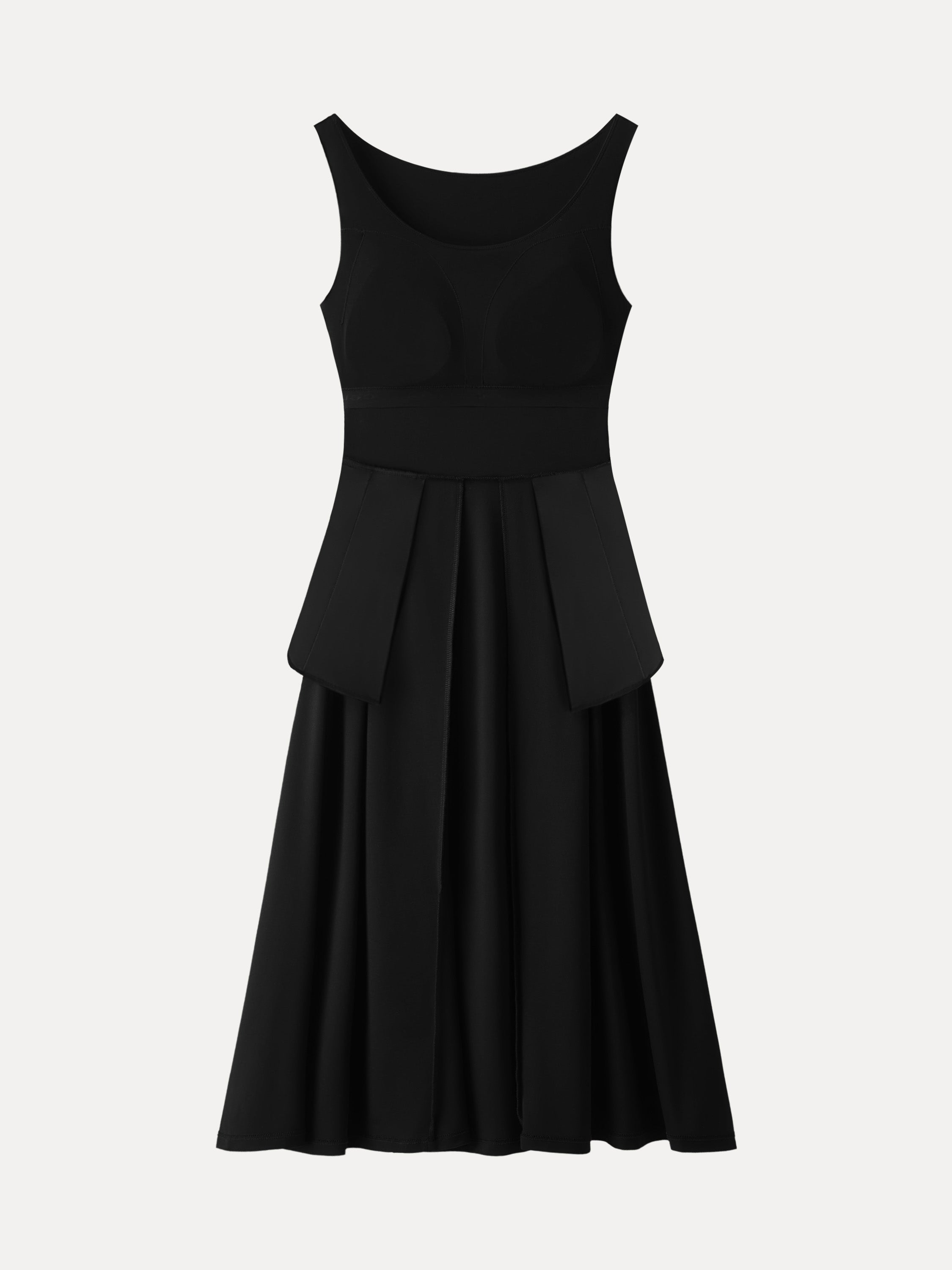 Balletic Scoop Neck Midi Bra Dress with Pockets