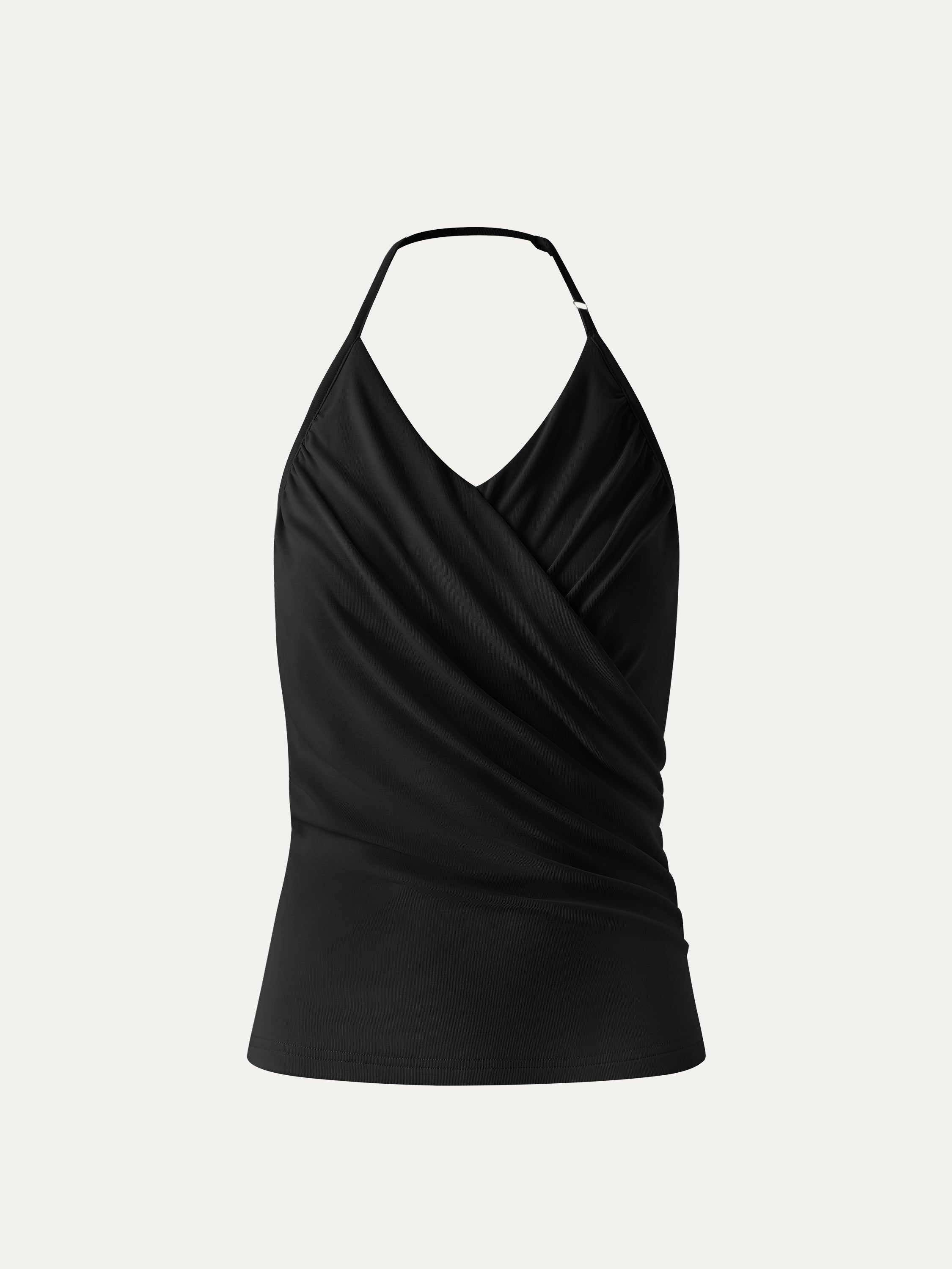 Modal Halter Neck Surplice Ruched Bandless Bra Top