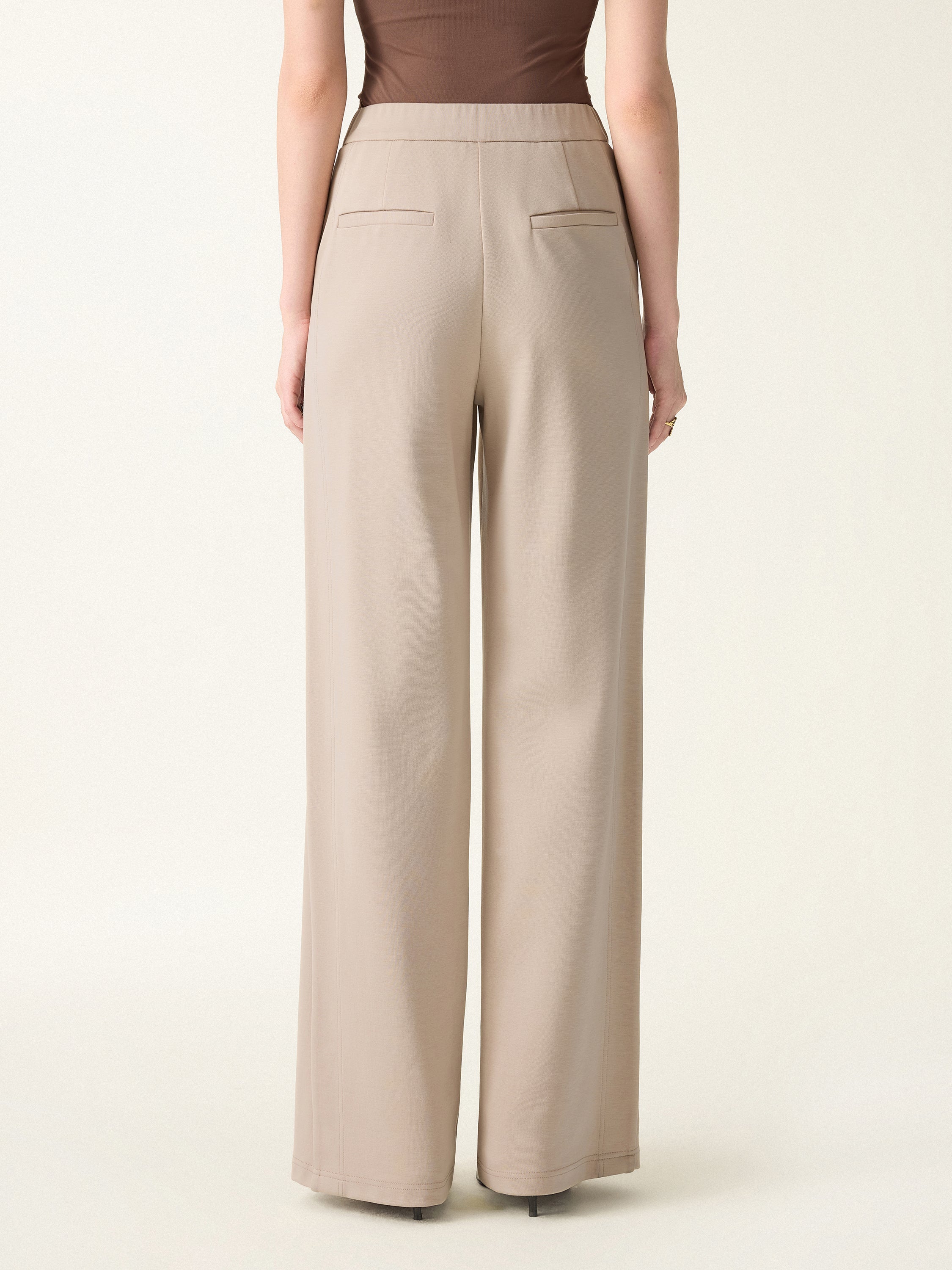 Drapey Mid Rise Wide Leg Pull-on Pant with Pockets