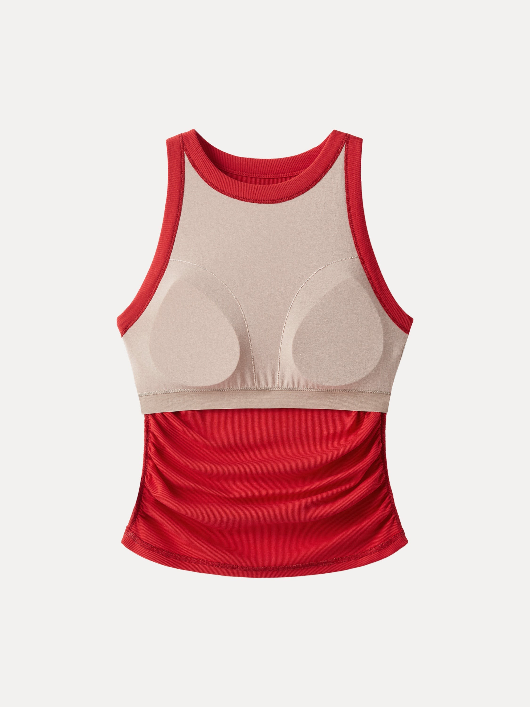 Crewneck Side Ruched Bra Tank
