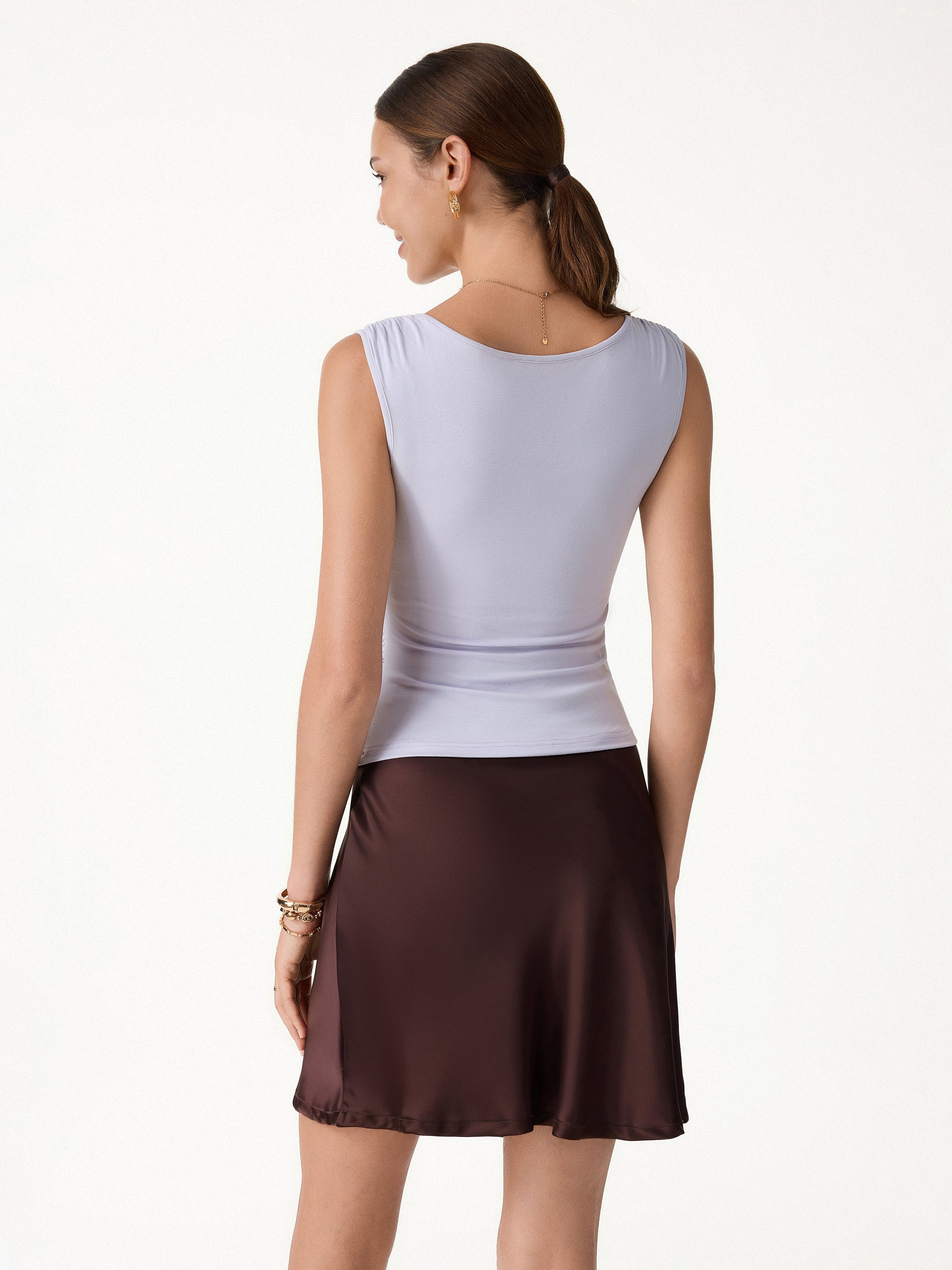 CoolTouch Surplice Neck Gathered Waist Top