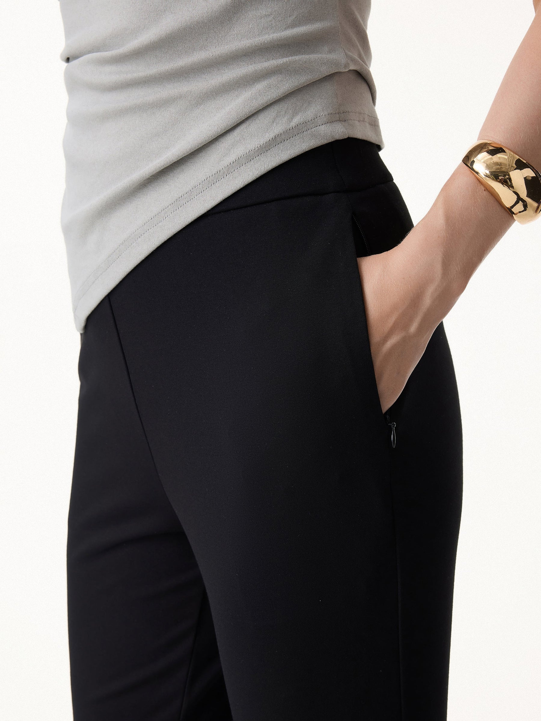 Stretch Ponte Chic Capri Pant with Pockets