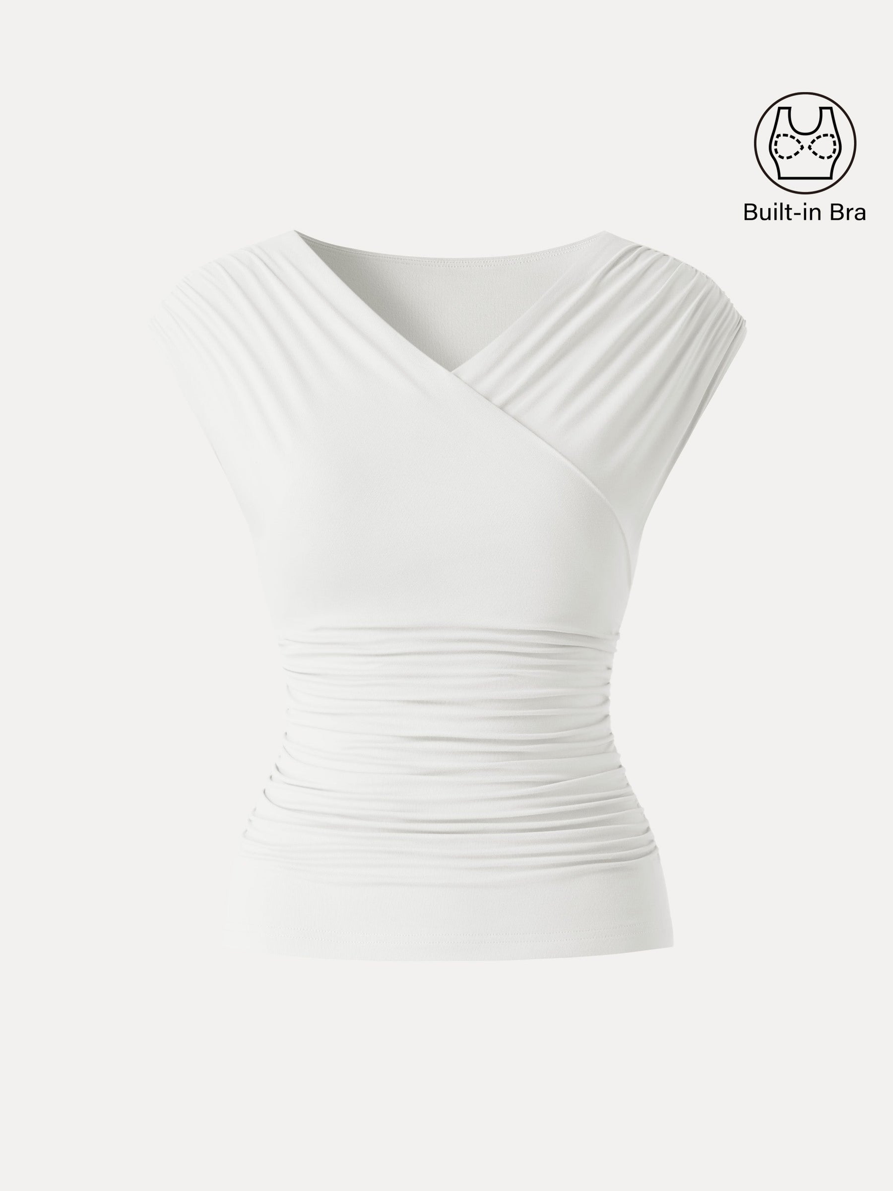 SkinKiss Surplice V-Neck Ruching Bra Top