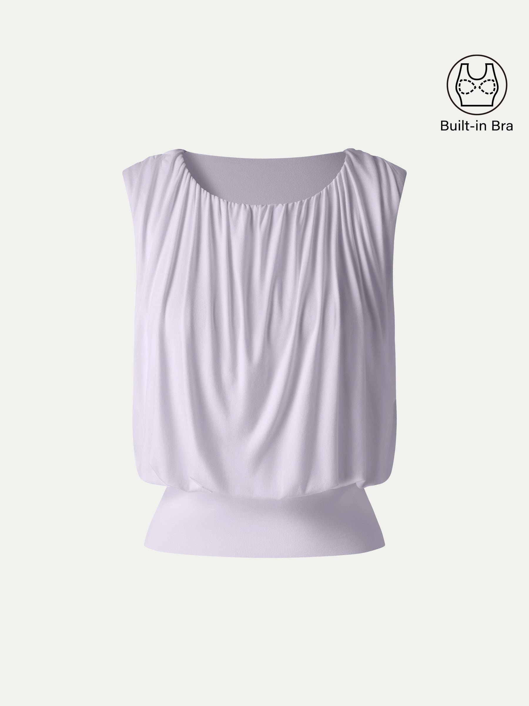 Round Neck Gathered Sleeveless Bra Top