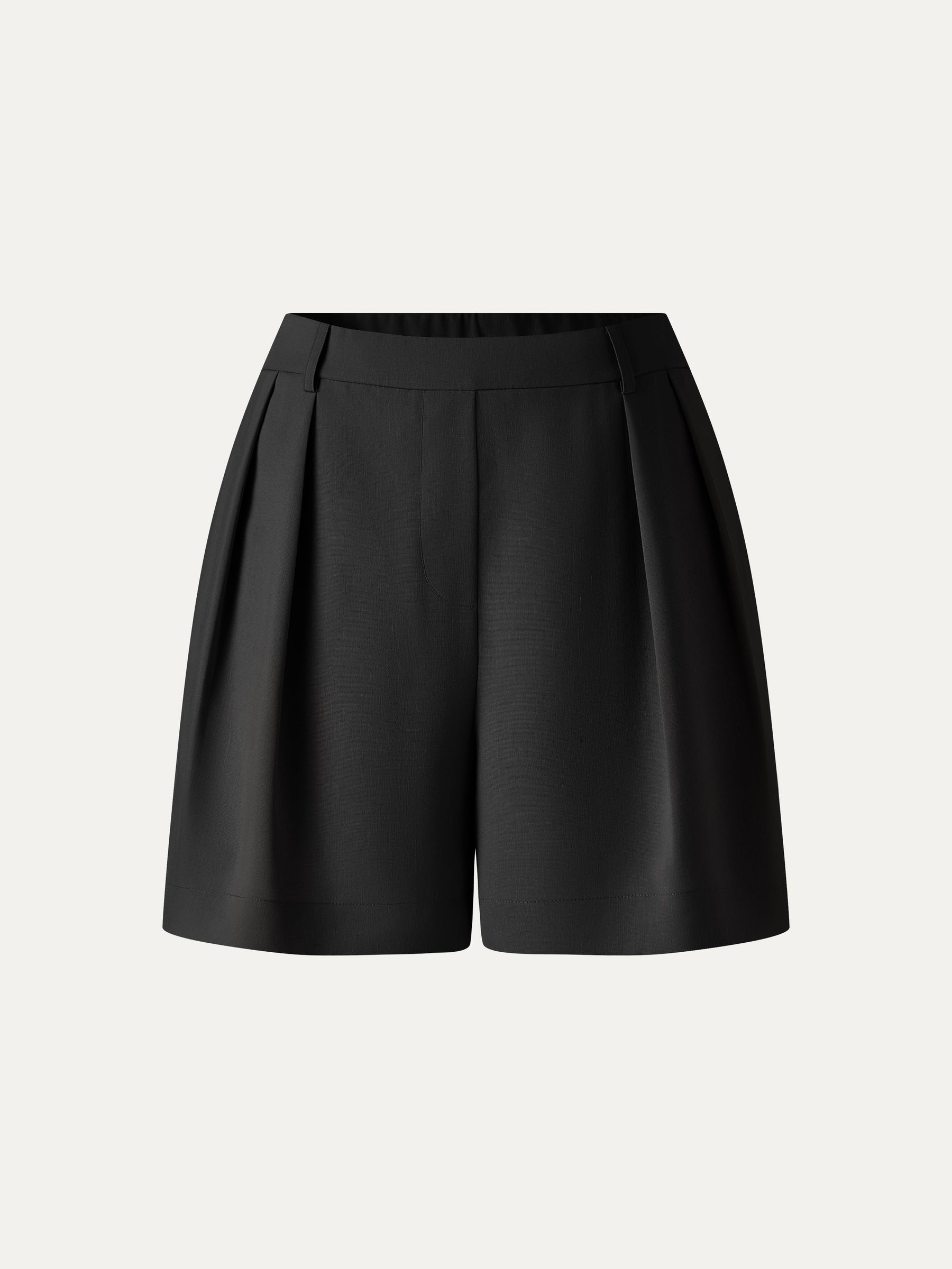 Lyocell-Linen Tailored Shorts with Pockets