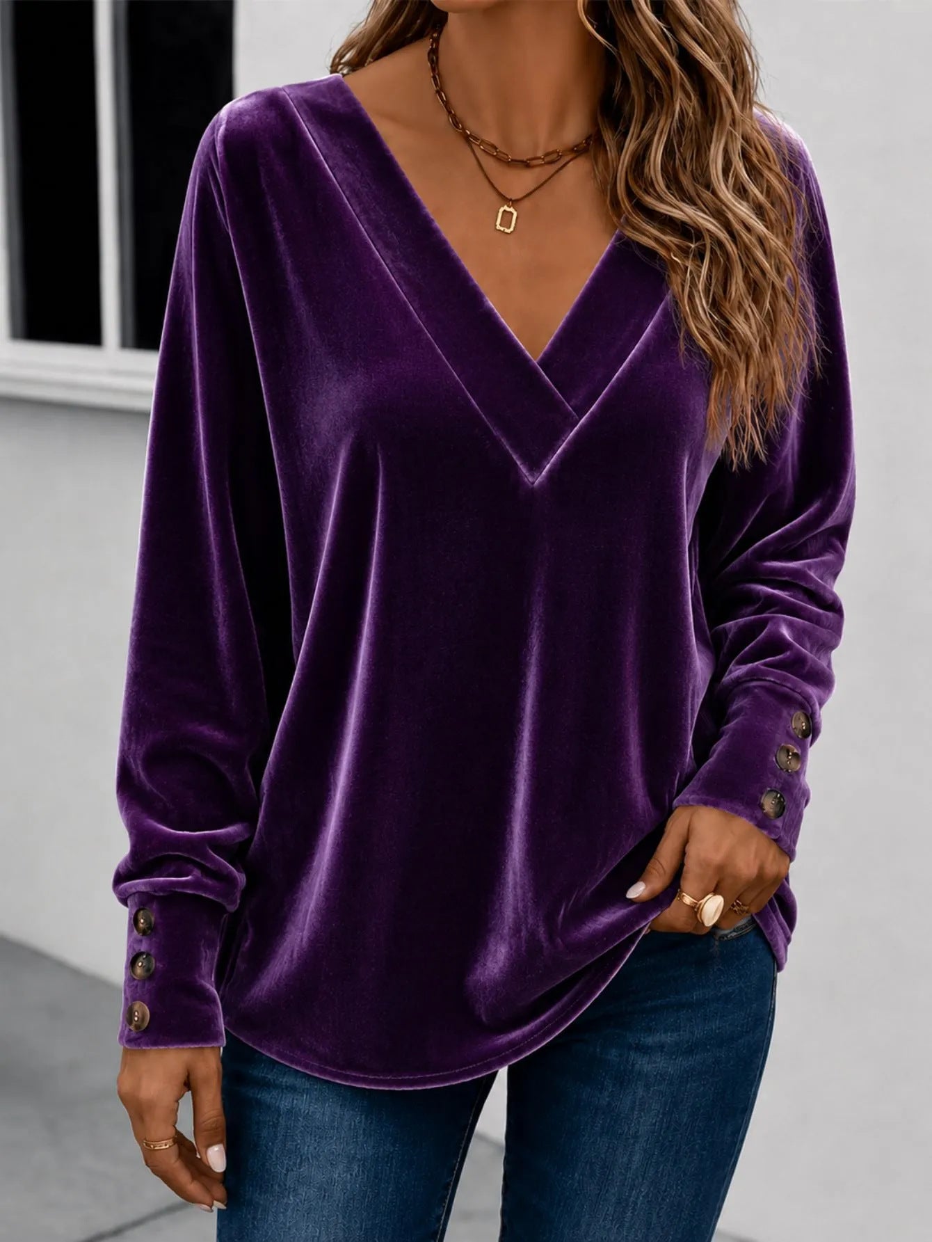The Vivienne™ | Velvet Blouse