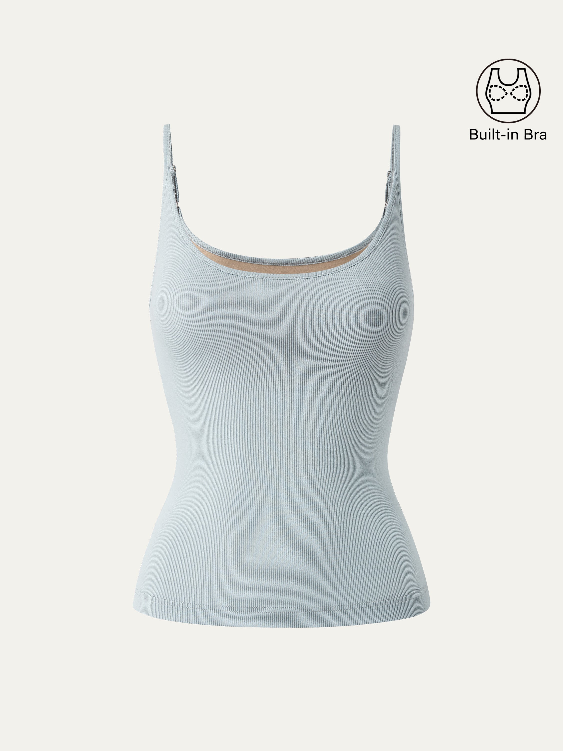 Scoop Neck Spaghetti Strap New Airy Bra Tank Top