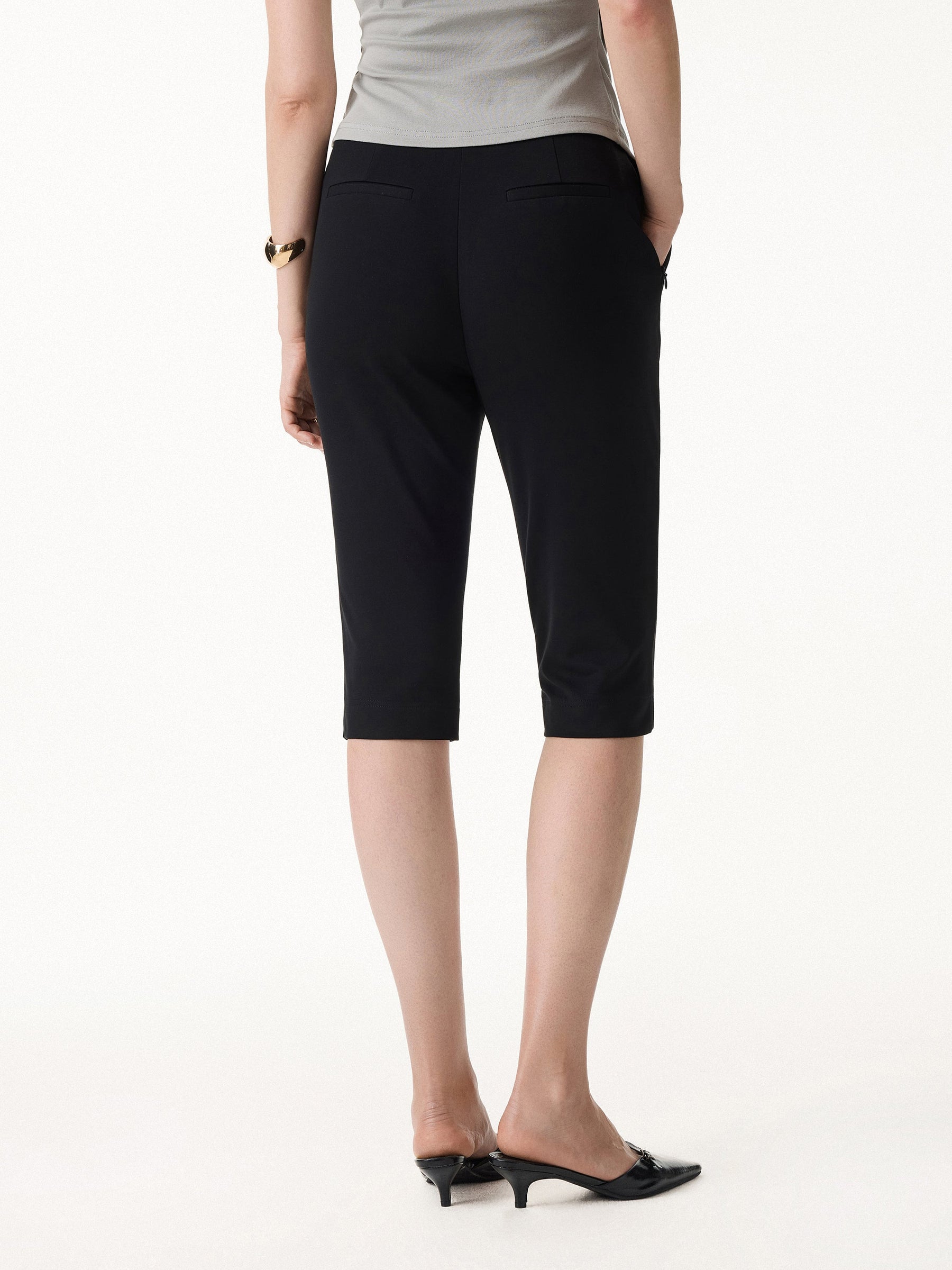 Stretch Ponte Chic Capri Pant with Pockets