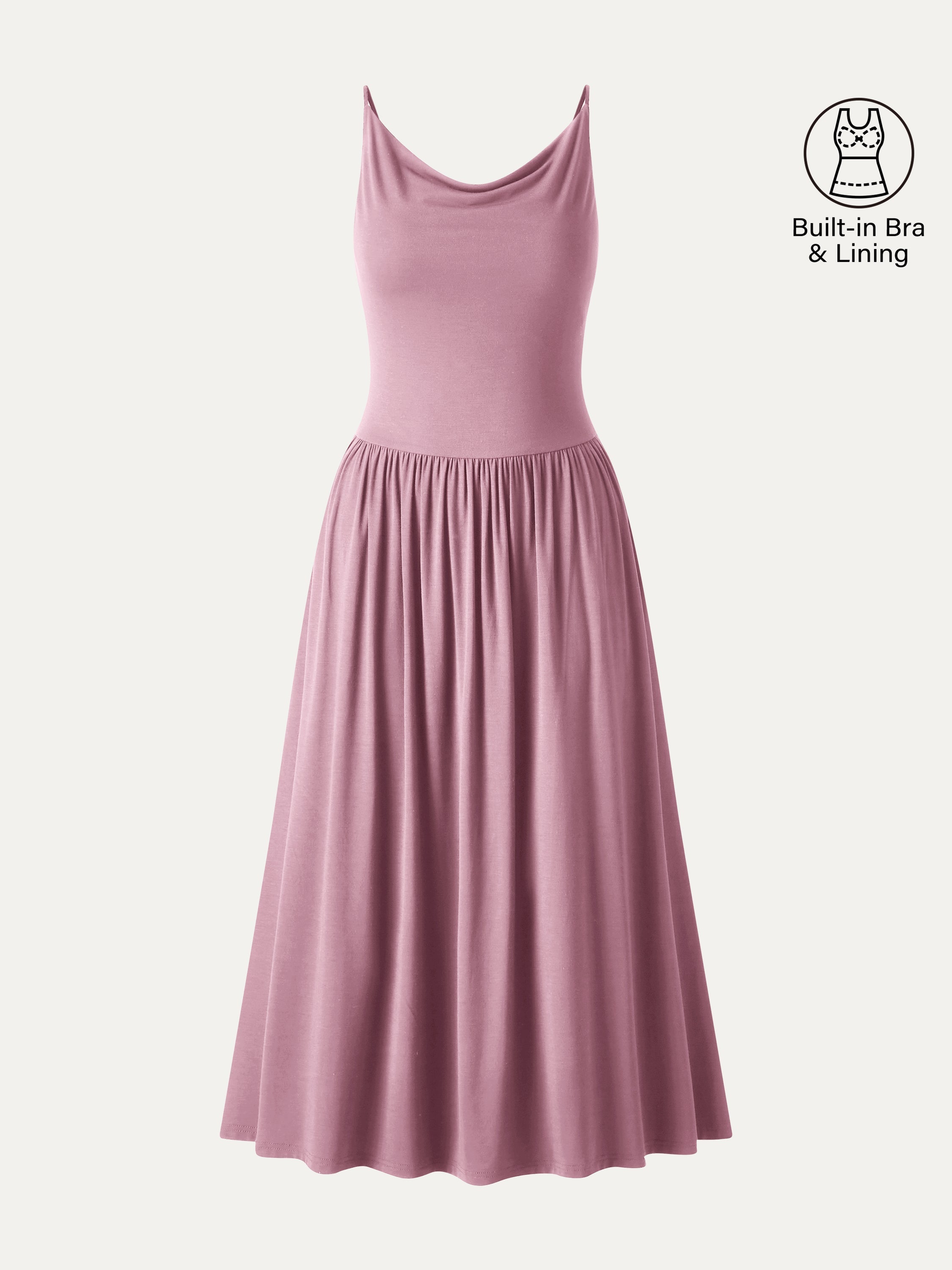SkinKiss Cowl Neck Open-Back Midi Bra Dress