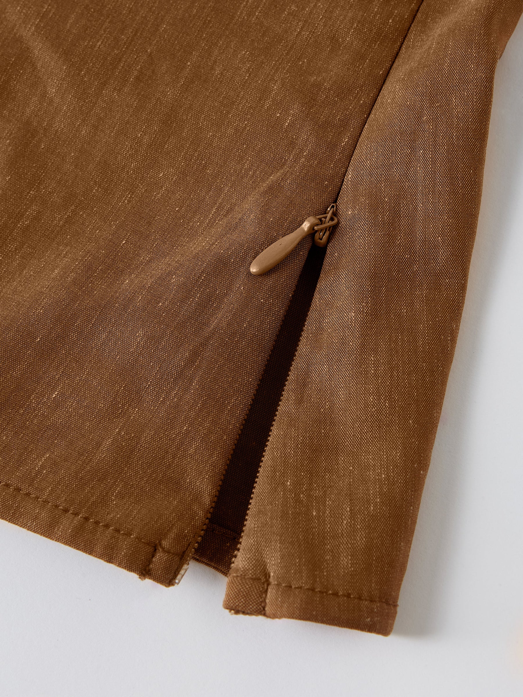 Linen Blend Surplice Top with Side Twist