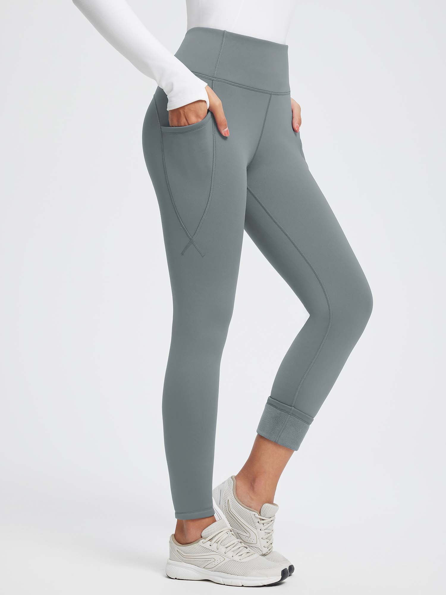 27" Thermal Fleece High-Waist Yoga Leggings