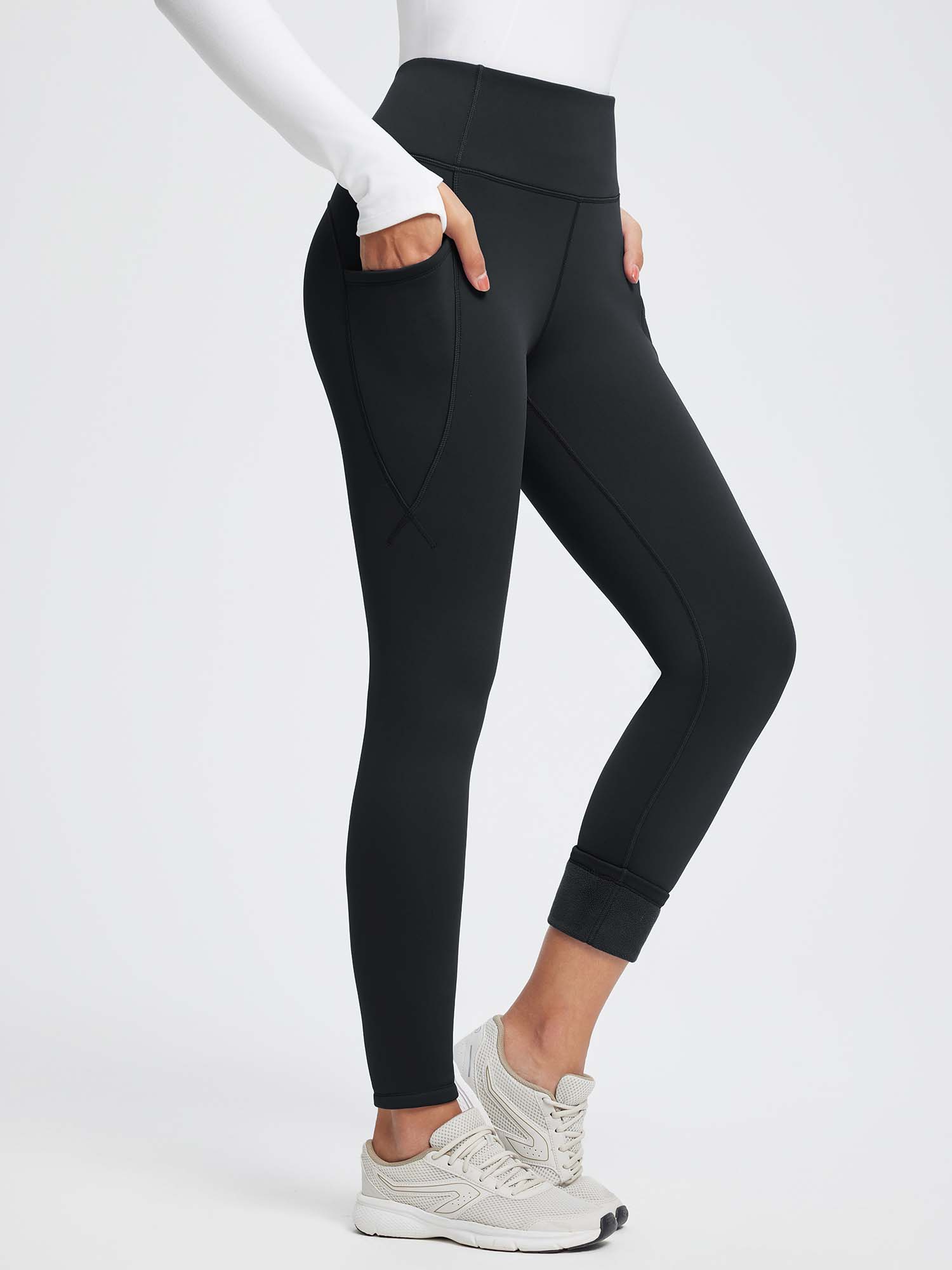 27" Thermal Fleece High-Waist Yoga Leggings