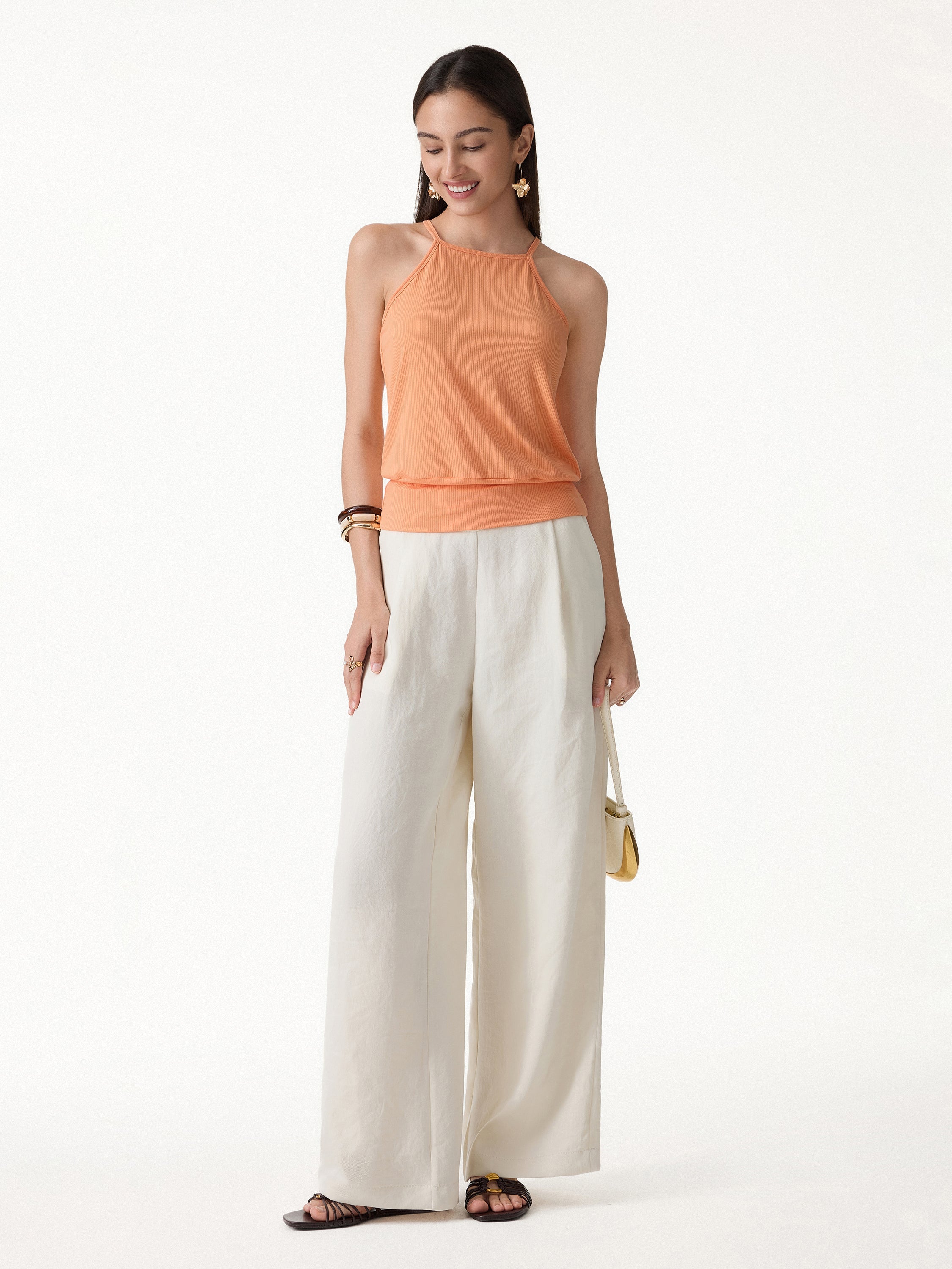 CoolTouch High Square Neck Banded Hem Bra Top