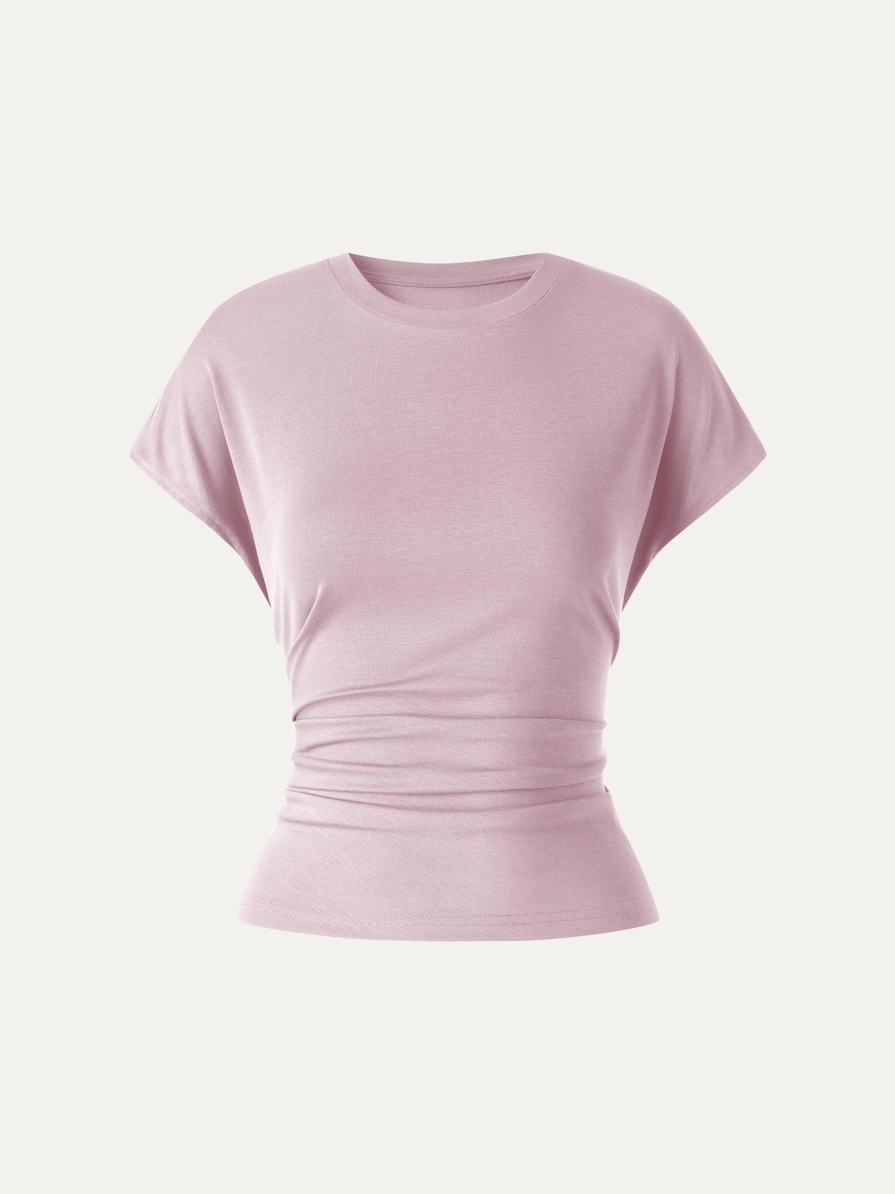 Relaxed Round Neck Tucked Cap Sleeve Tee