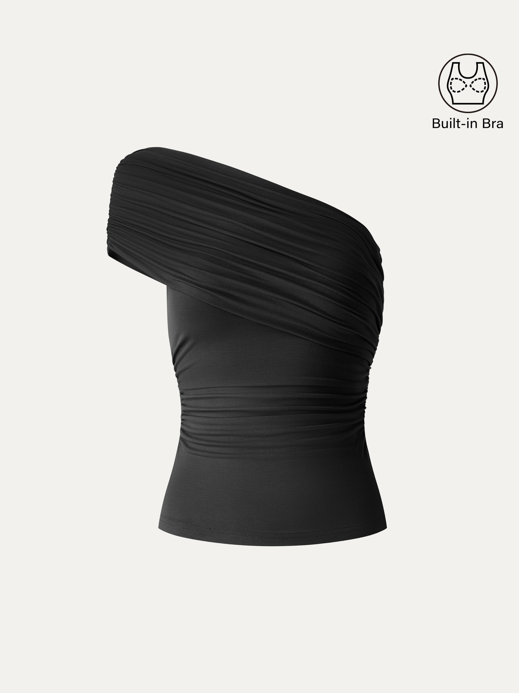 One Shoulder Gathered Bra Top