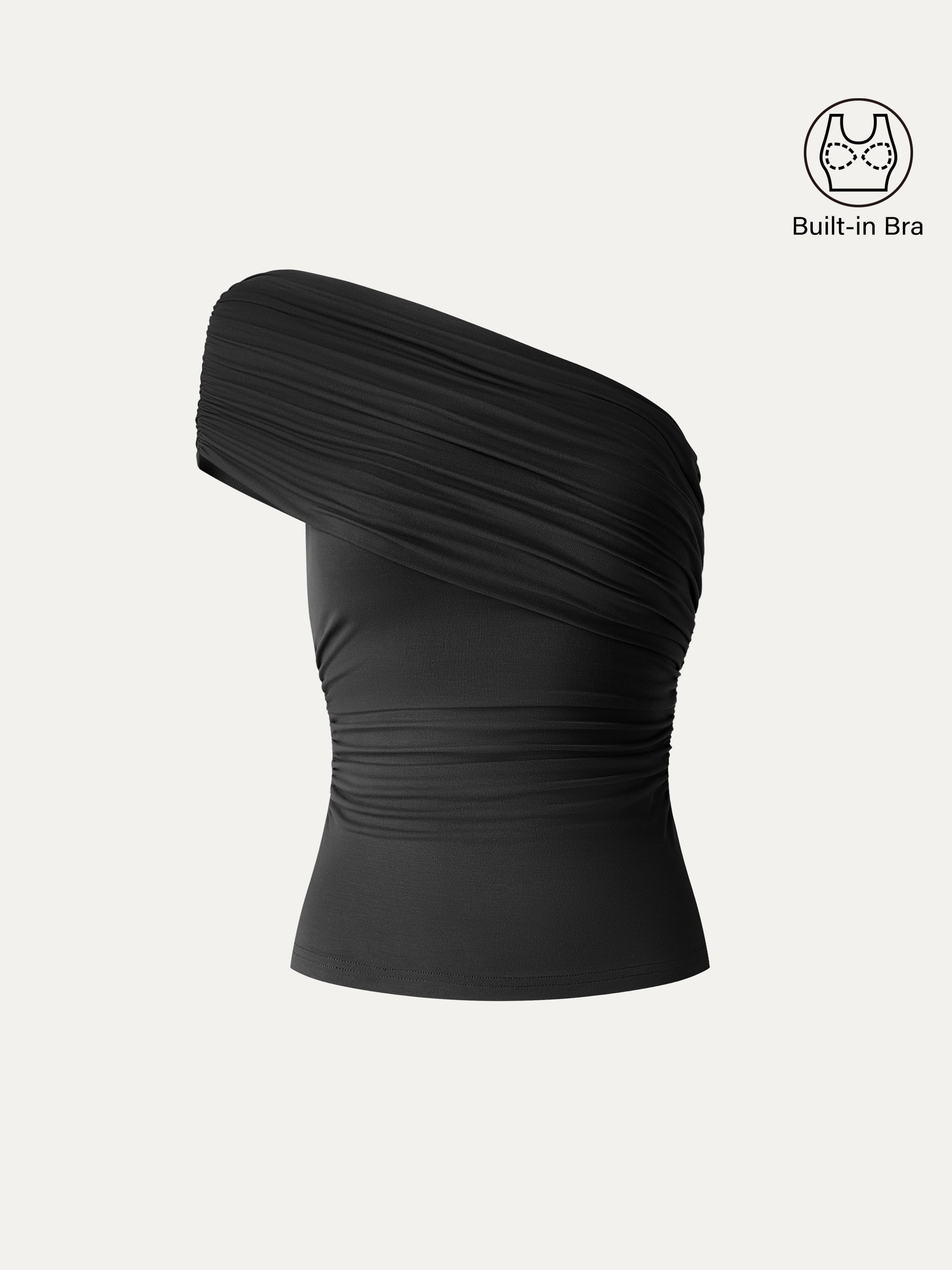 One Shoulder Gathered Bra Top
