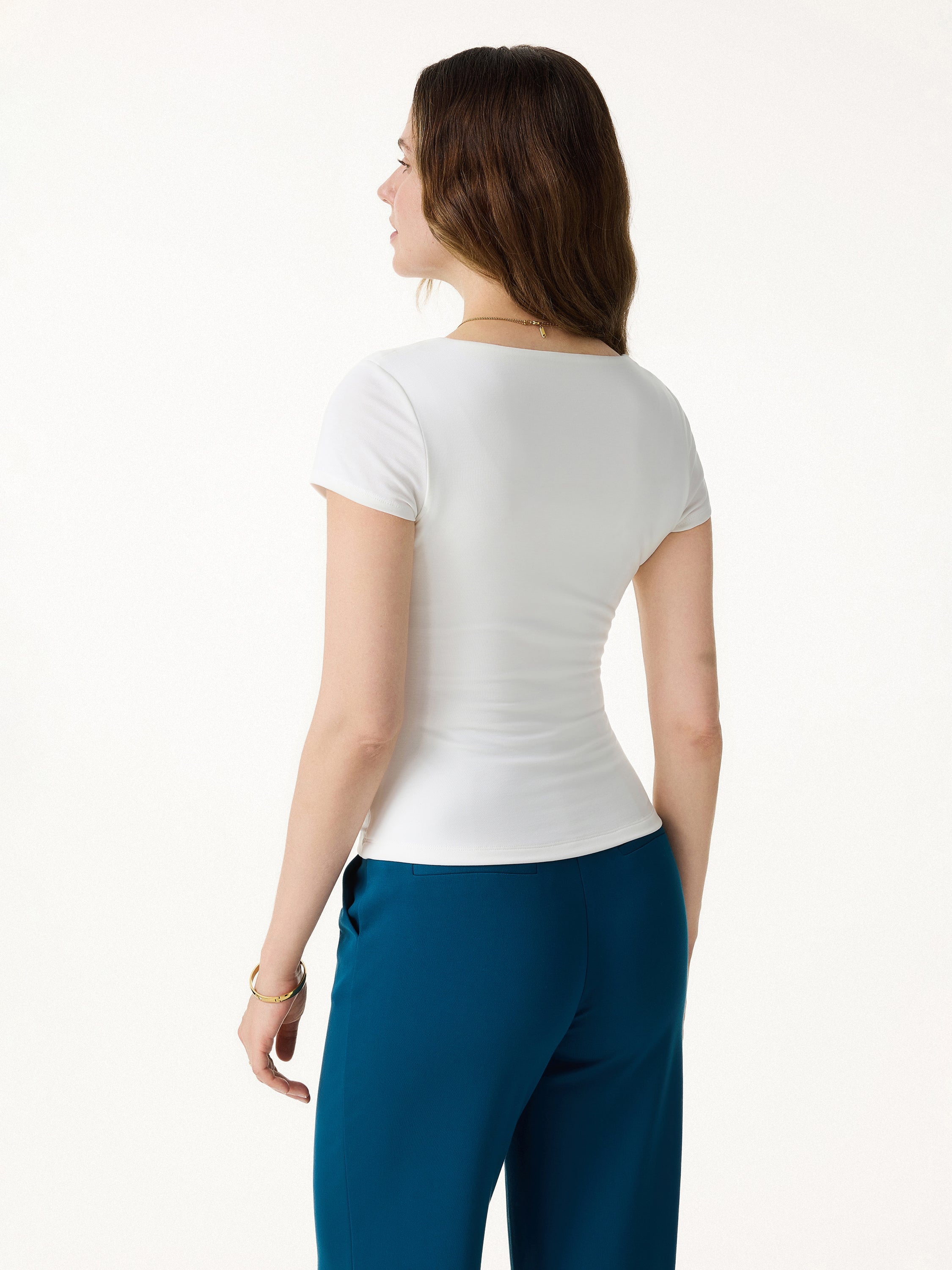 Smoothing Cowl Neck Ruched Bra Top