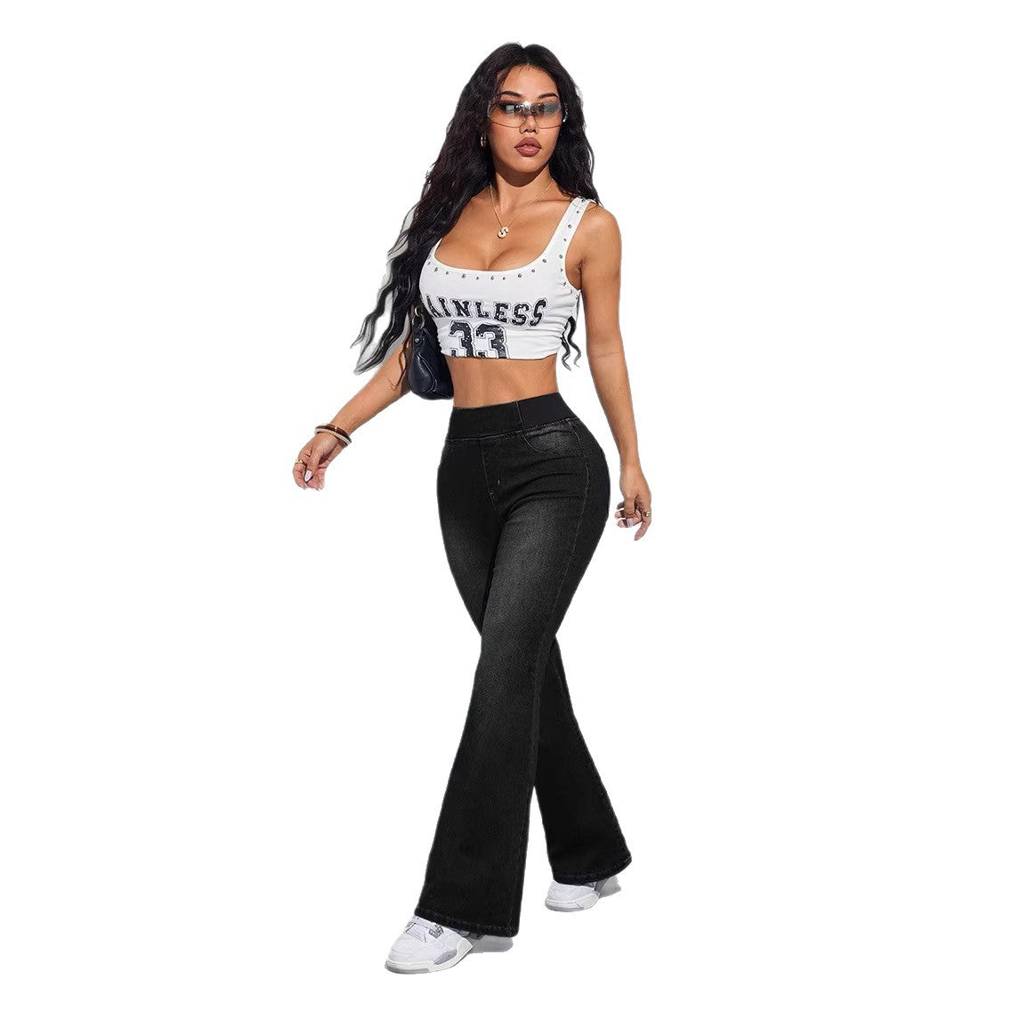 Fashionable Stretchy Flare Womens Jeans