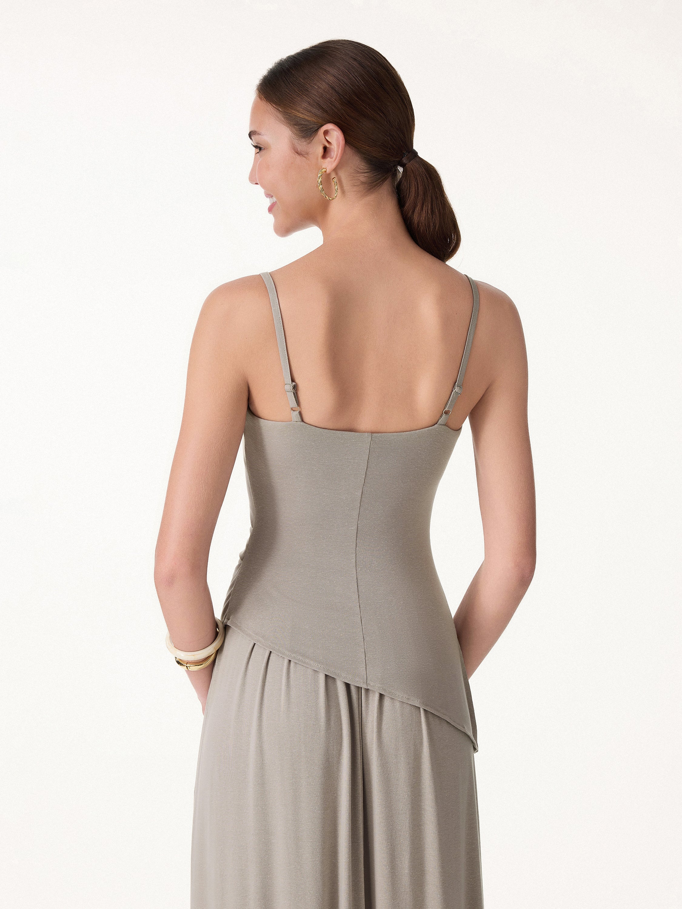 Spaghetti Bra Top with Side Slit