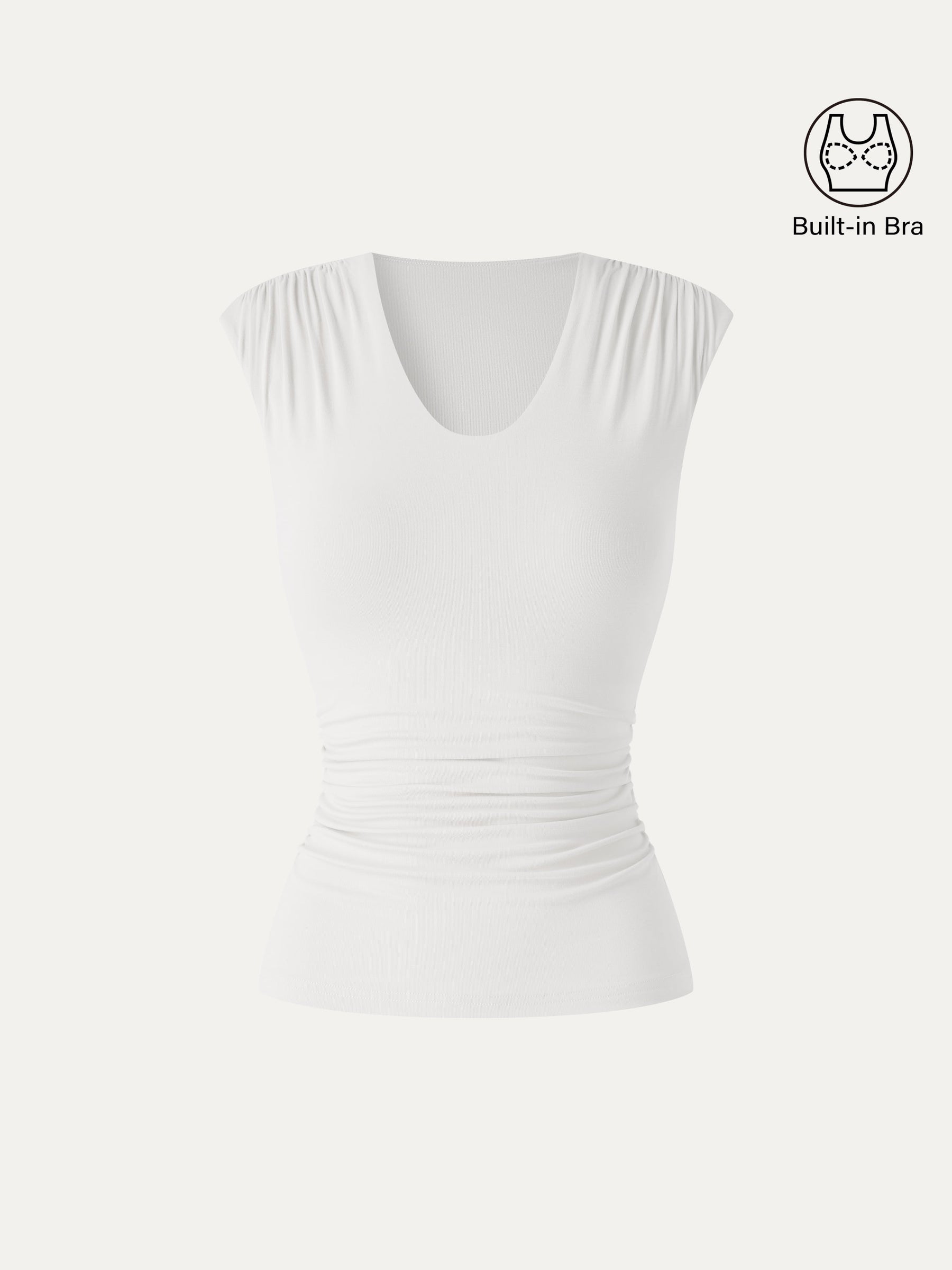 SkinKiss Scoop Neck Gathered Bra Top