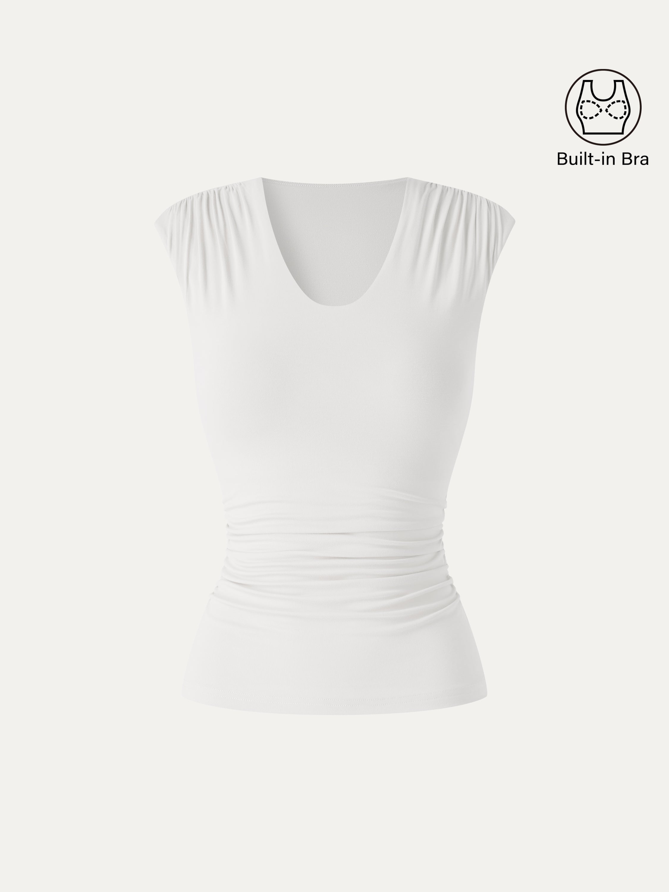 SkinKiss Scoop Neck Gathered Bra Top