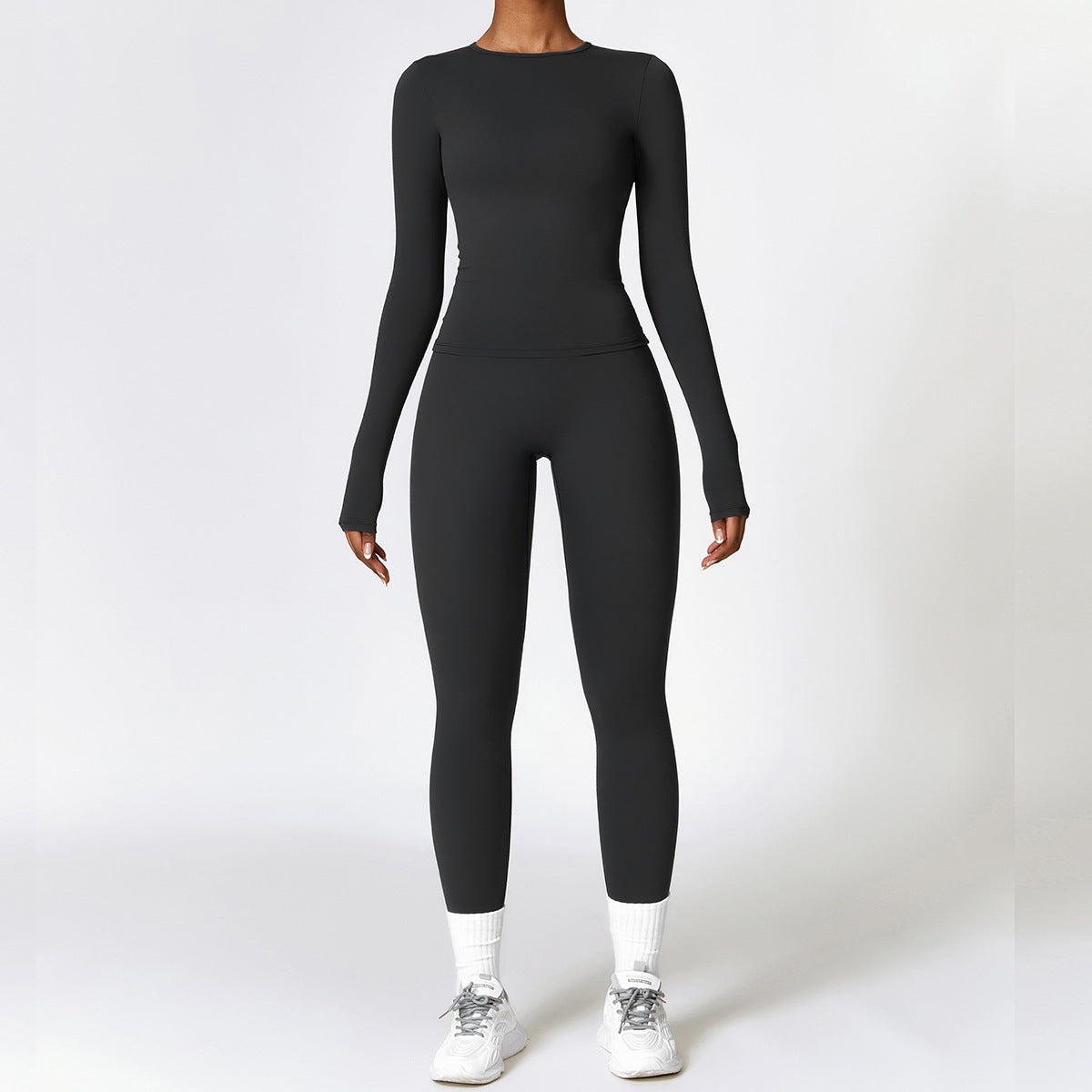 Women's Tracksuit Set - Gym Top & High Waist Leggings Yoga Outfit