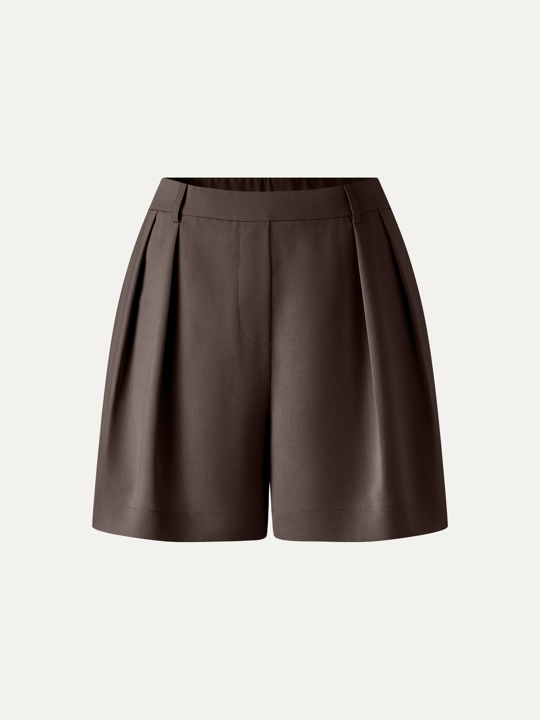 Lyocell-Linen Tailored Shorts with Pockets