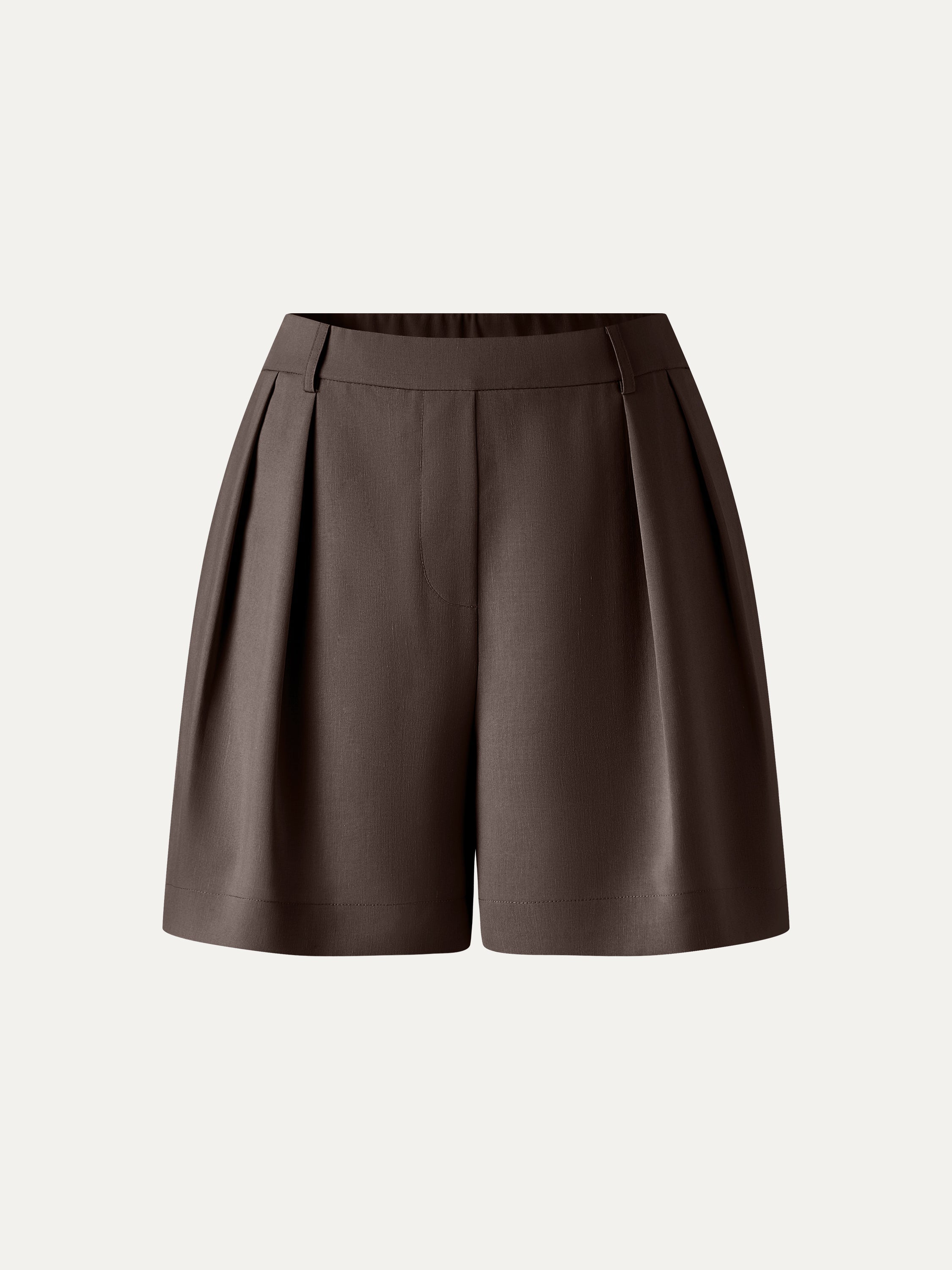 Lyocell-Linen Tailored Shorts with Pockets