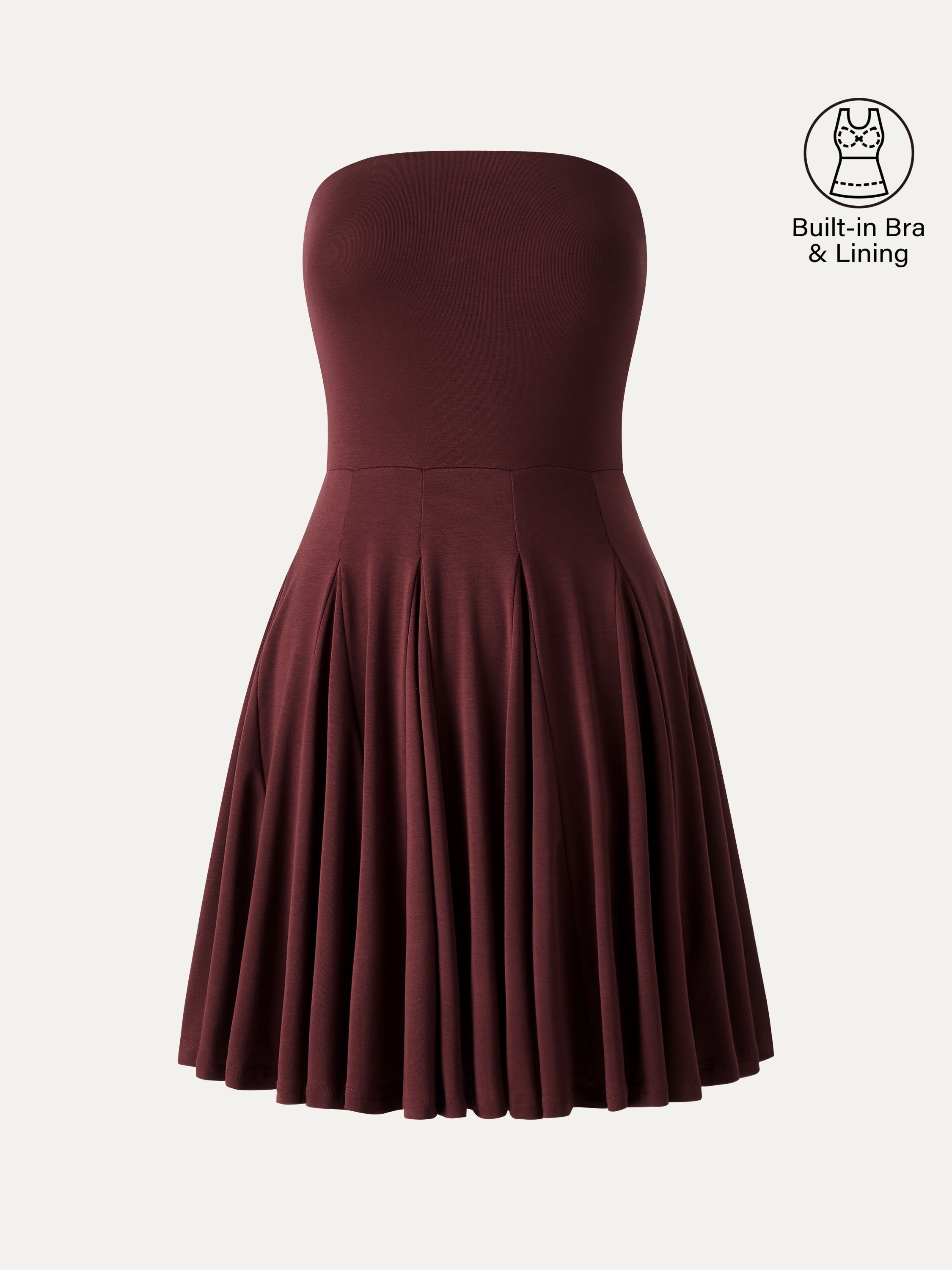 Bandeau Godet Circle Flare Mini Bra Dress