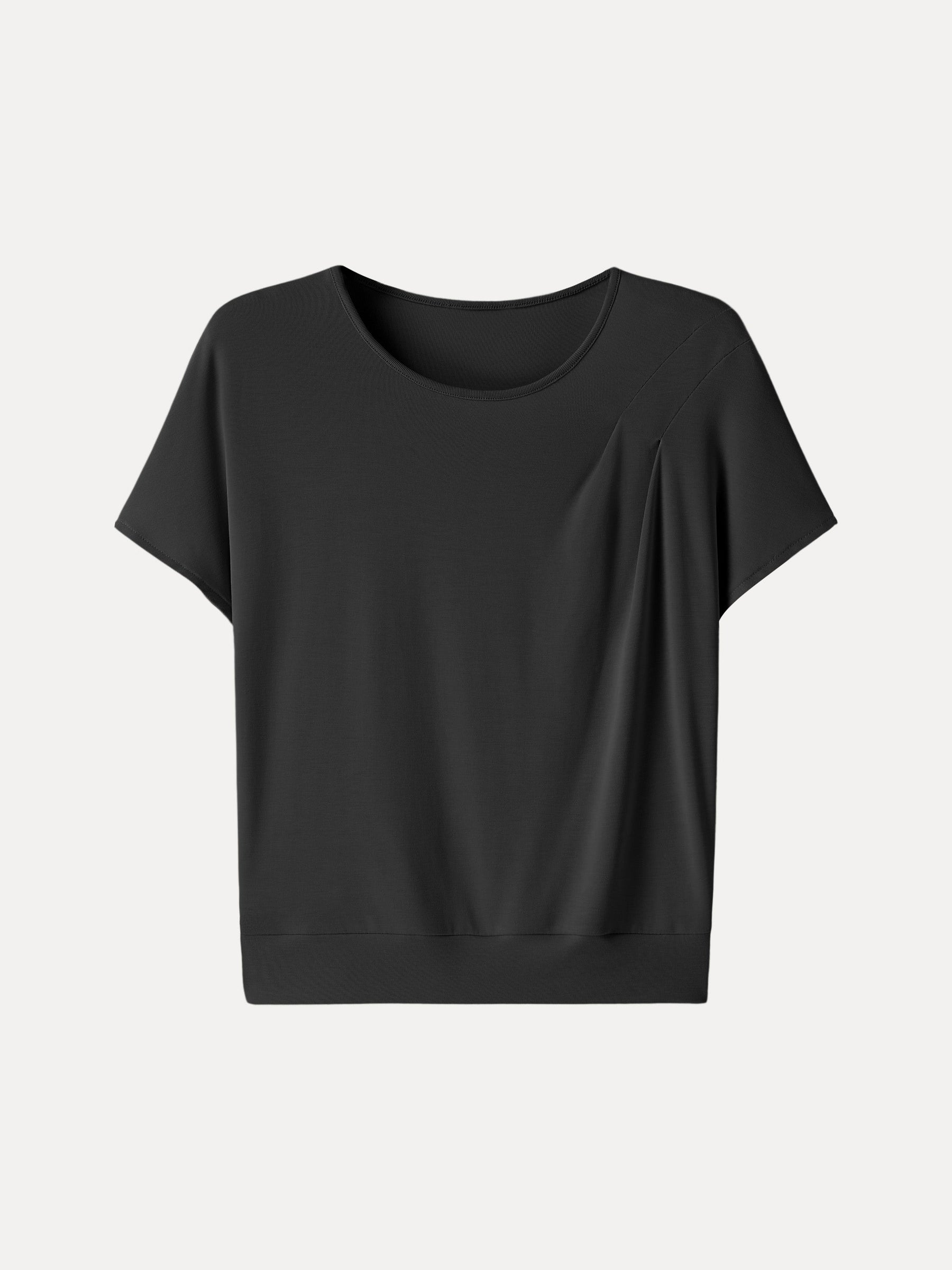 Sandwashed Relaxed Round Neck Cap Sleeve Tee