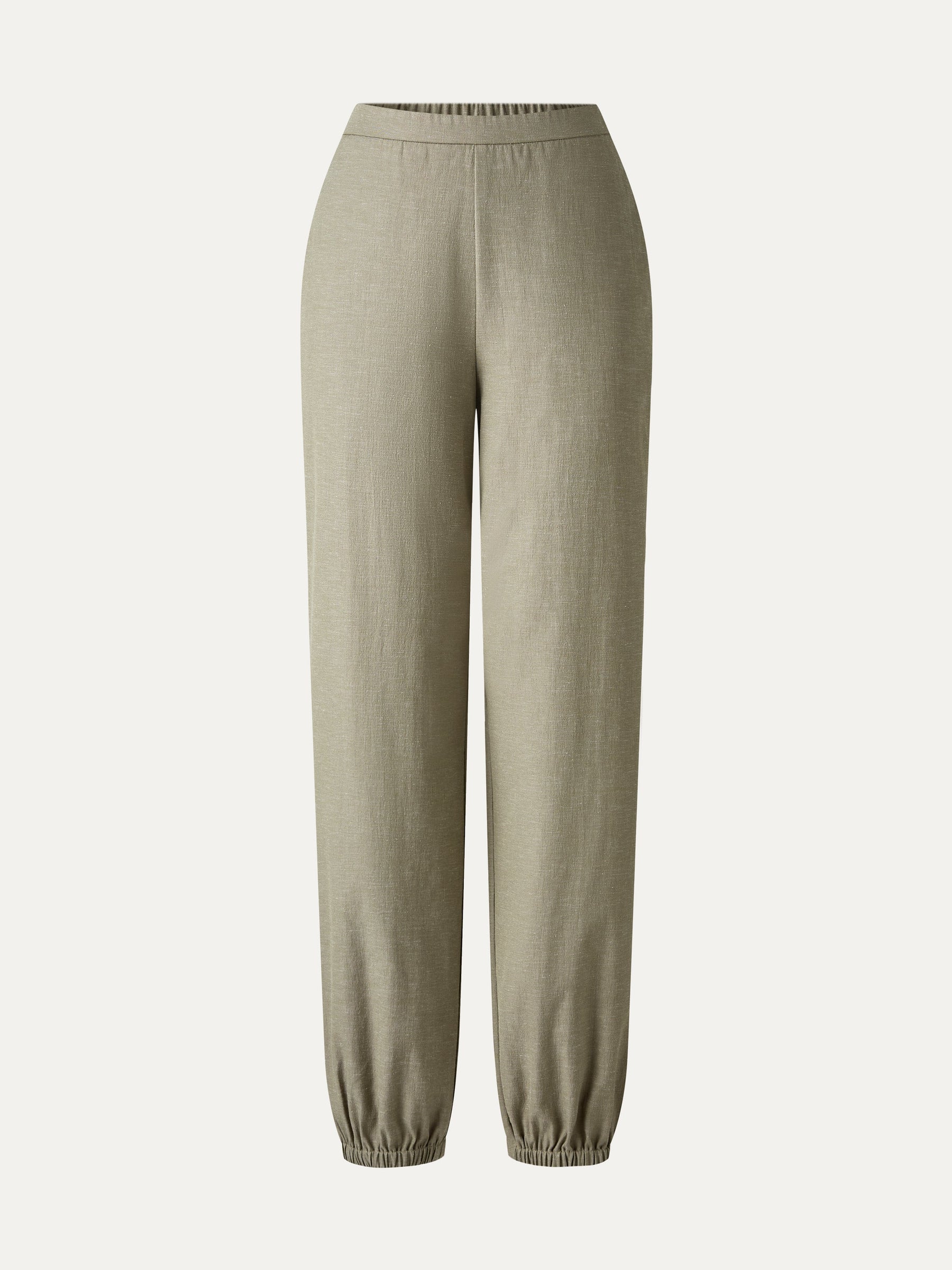Linen-like High-Rise Balloon Jogger Pants with Pockets