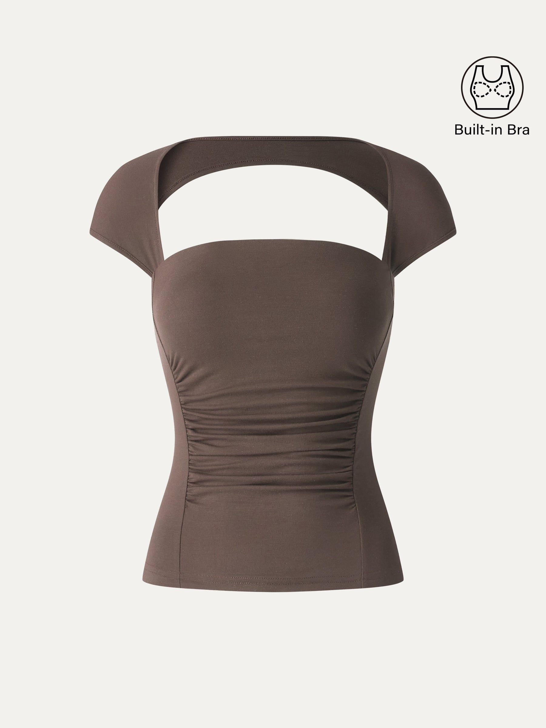 SkinKiss Square Neck Cutout Back Ruched Bra Top