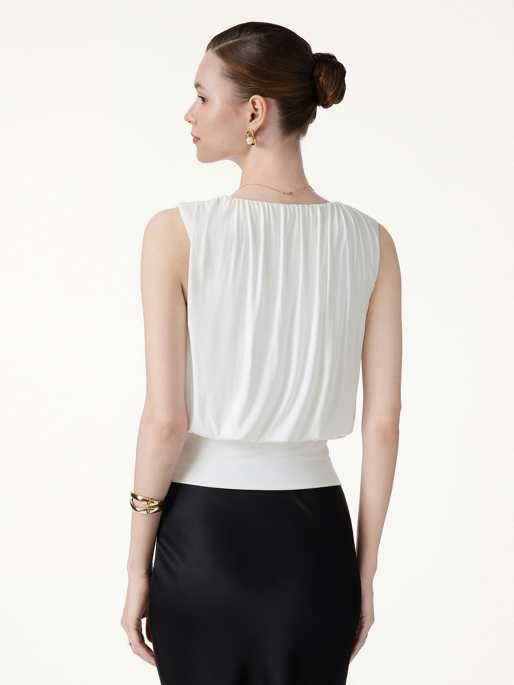 Gathered Sleeveless Bra Top