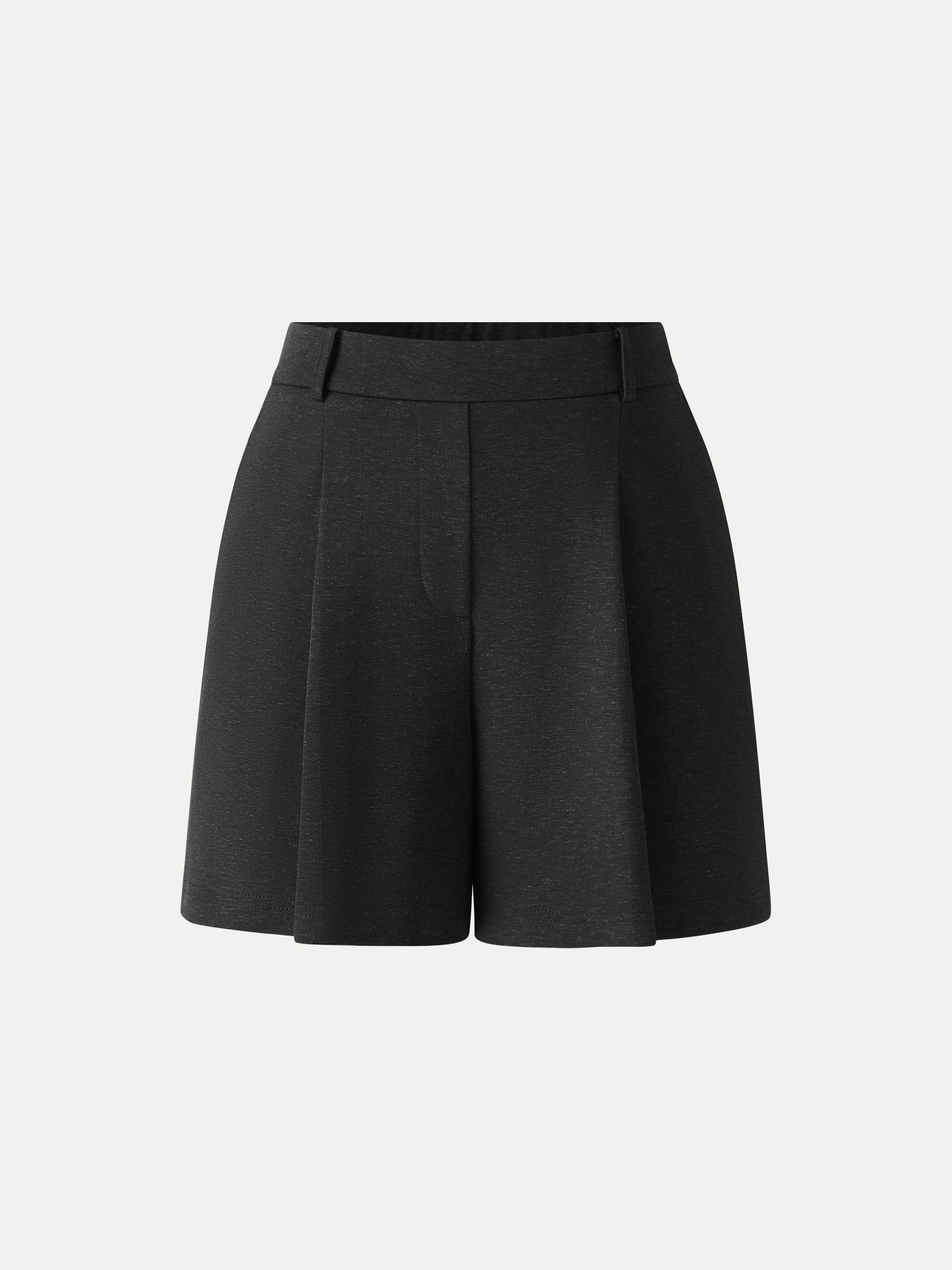 Cotton-Linen Blend Tailored Shorts