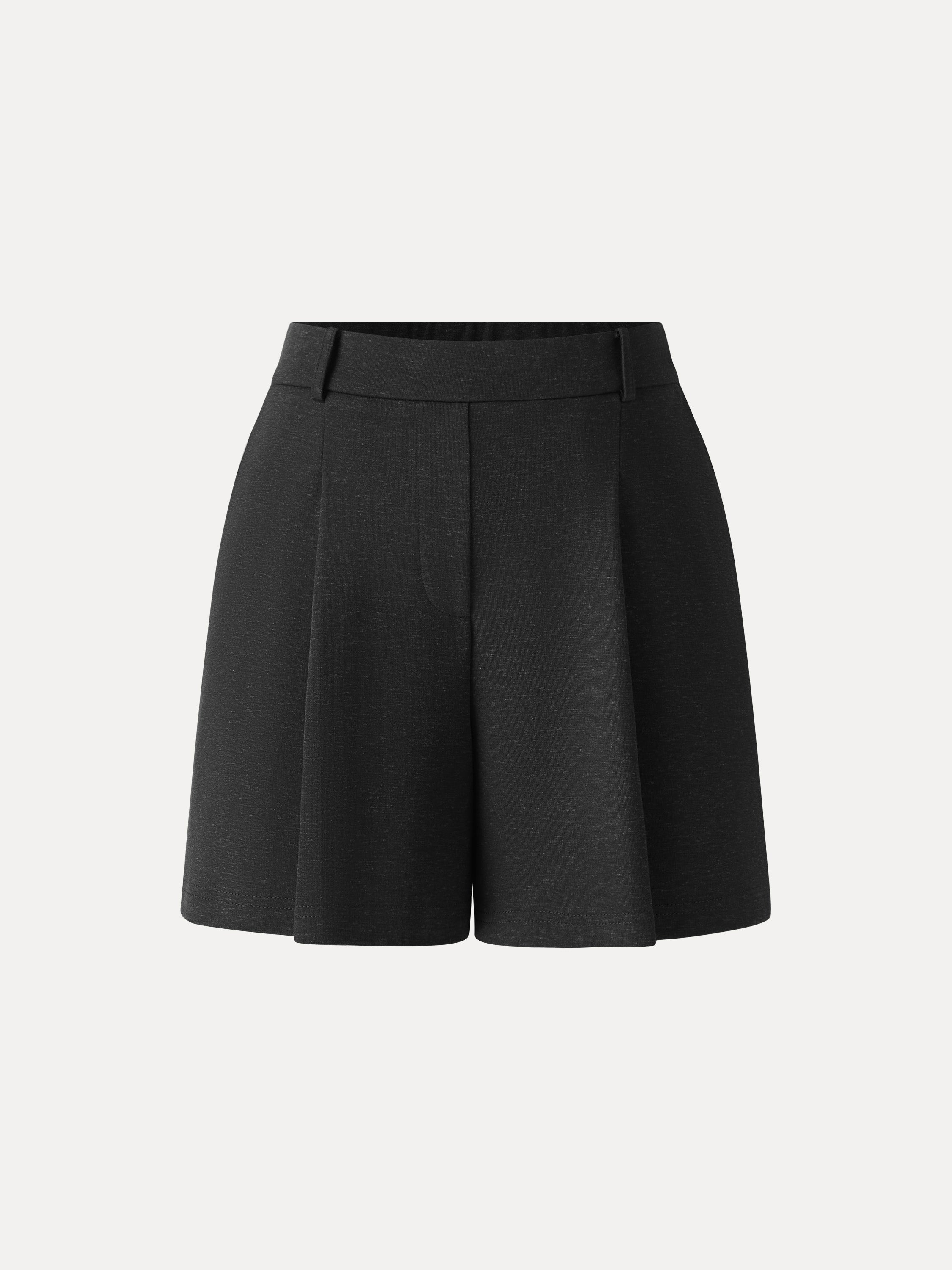 Cotton-Linen Blend Tailored Shorts