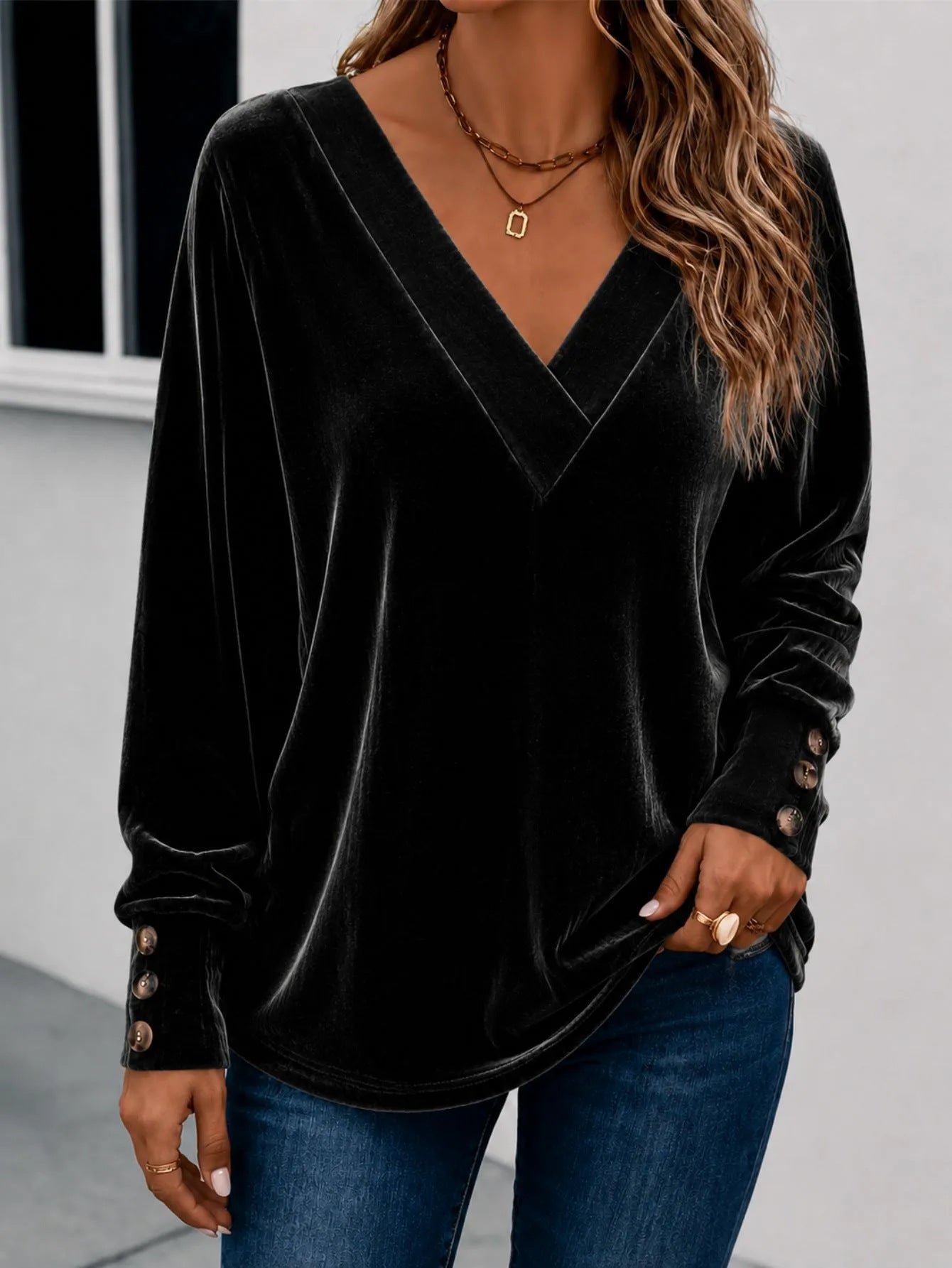 The Vivienne™ | Velvet Blouse