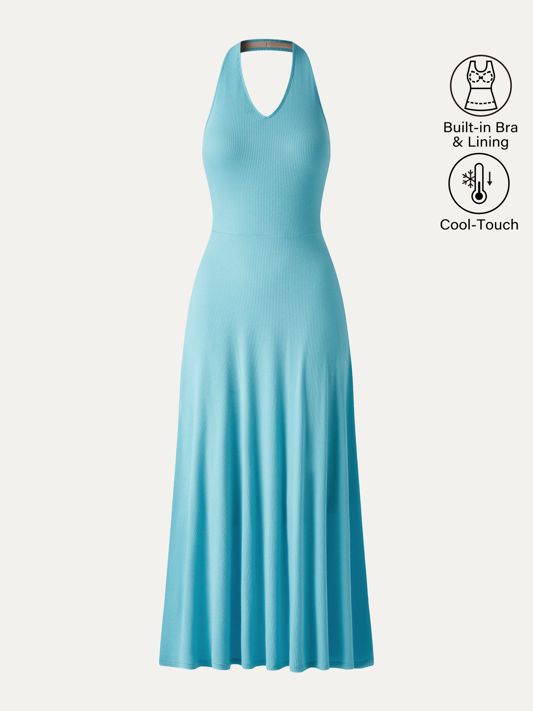 CoolTouch Halter A-Line Midi Bra Dress