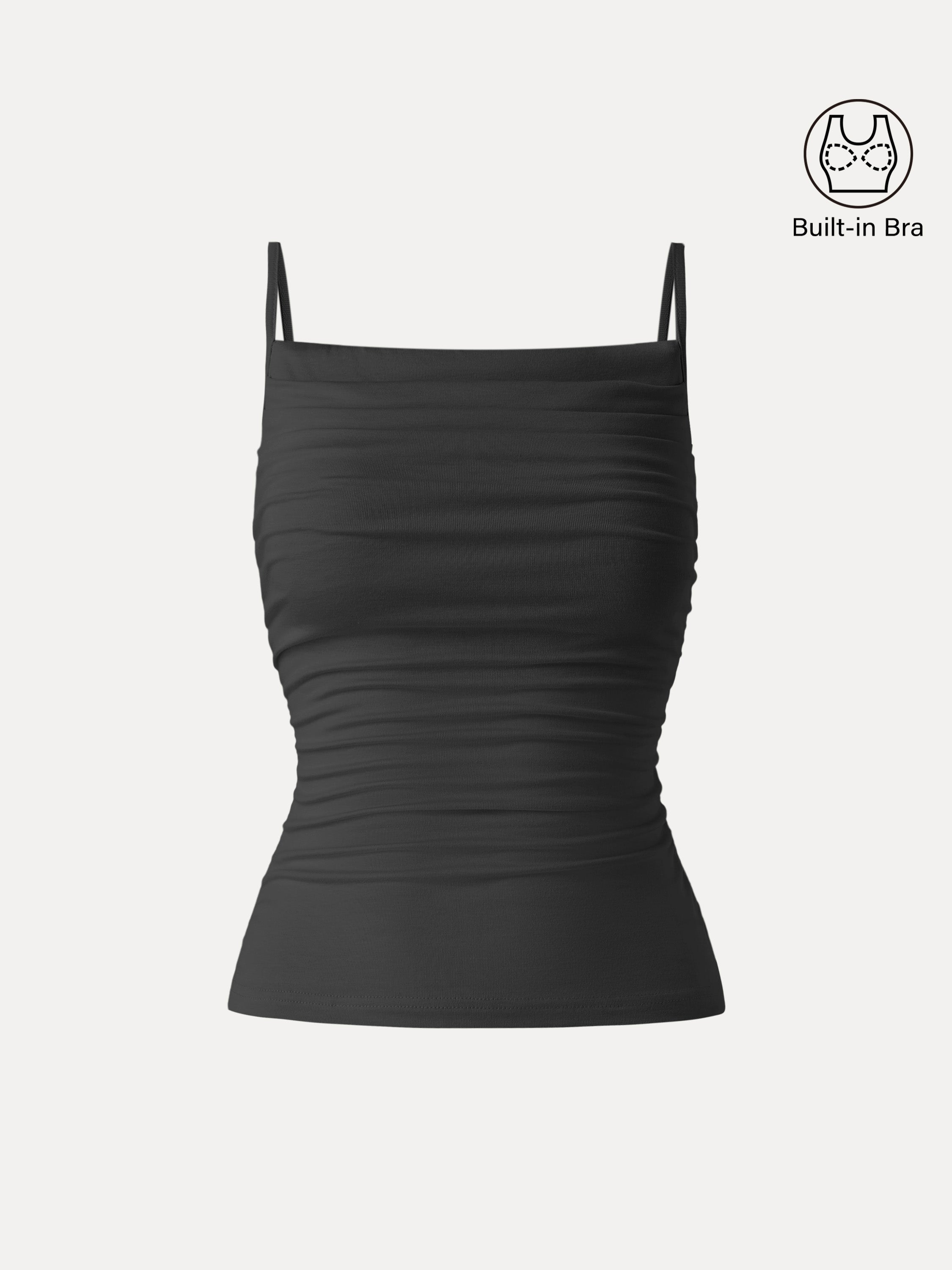 Adjustable Spaghetti Straps Side Ruched New Airy Bra Tank