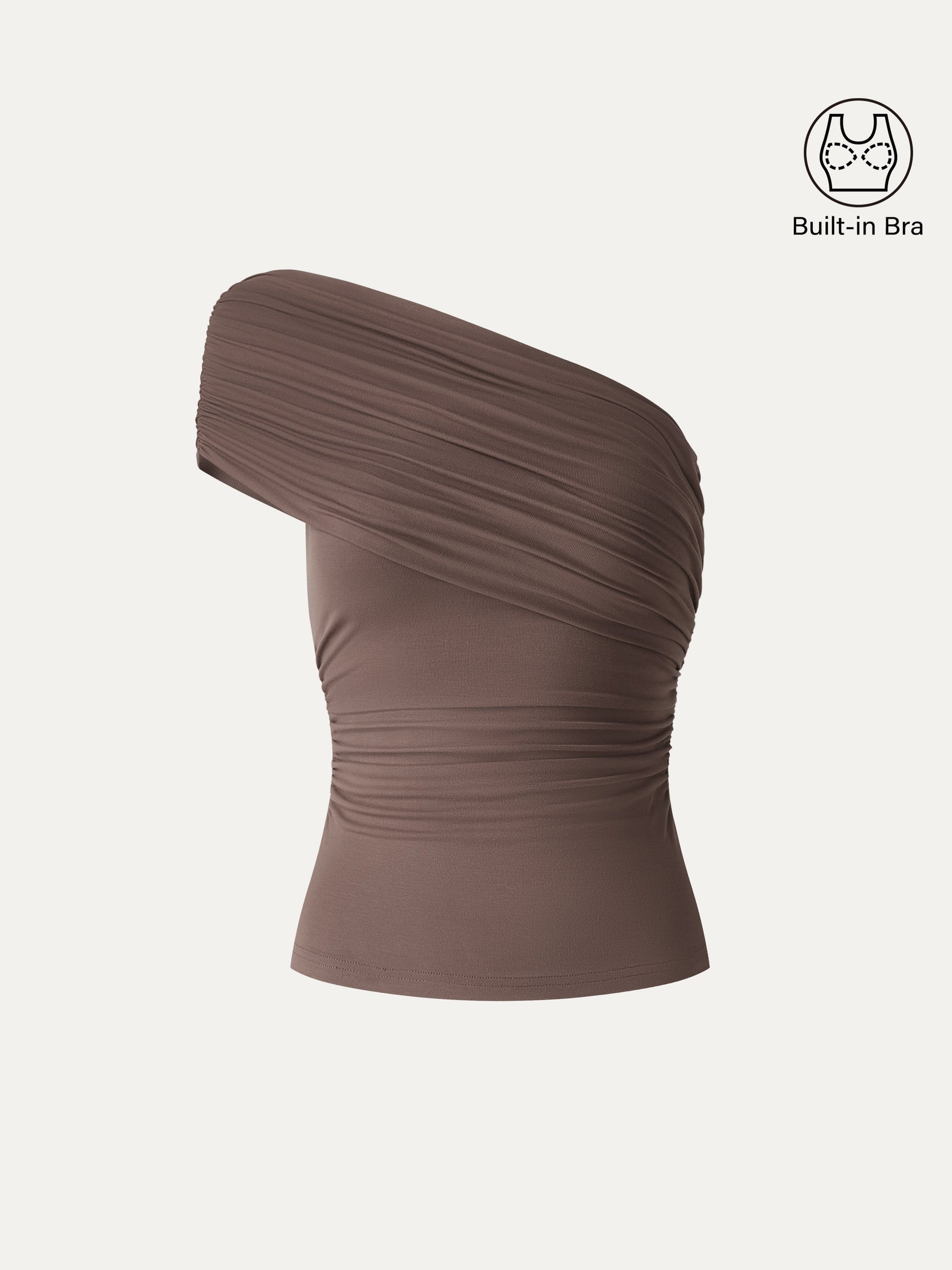 One Shoulder Gathered Bra Top