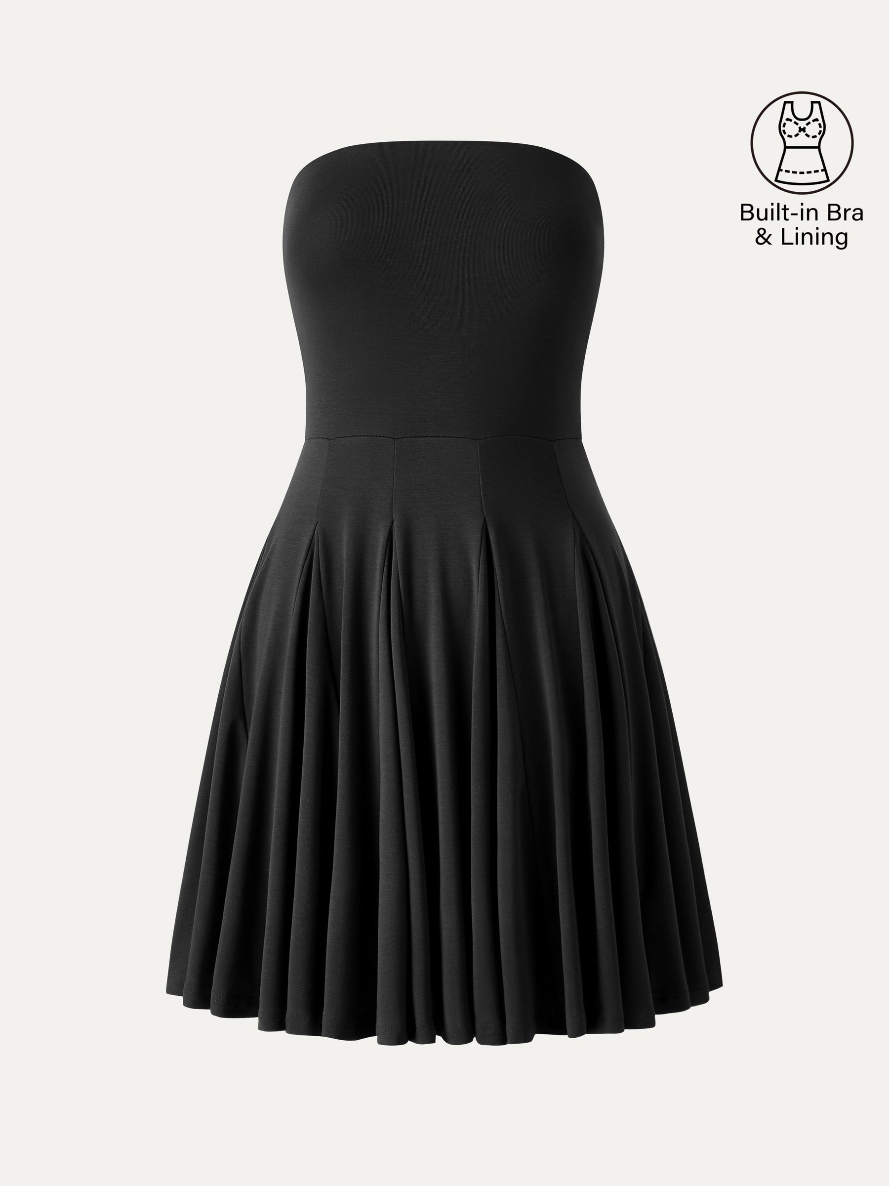 Bandeau Godet Circle Flare Mini Bra Dress