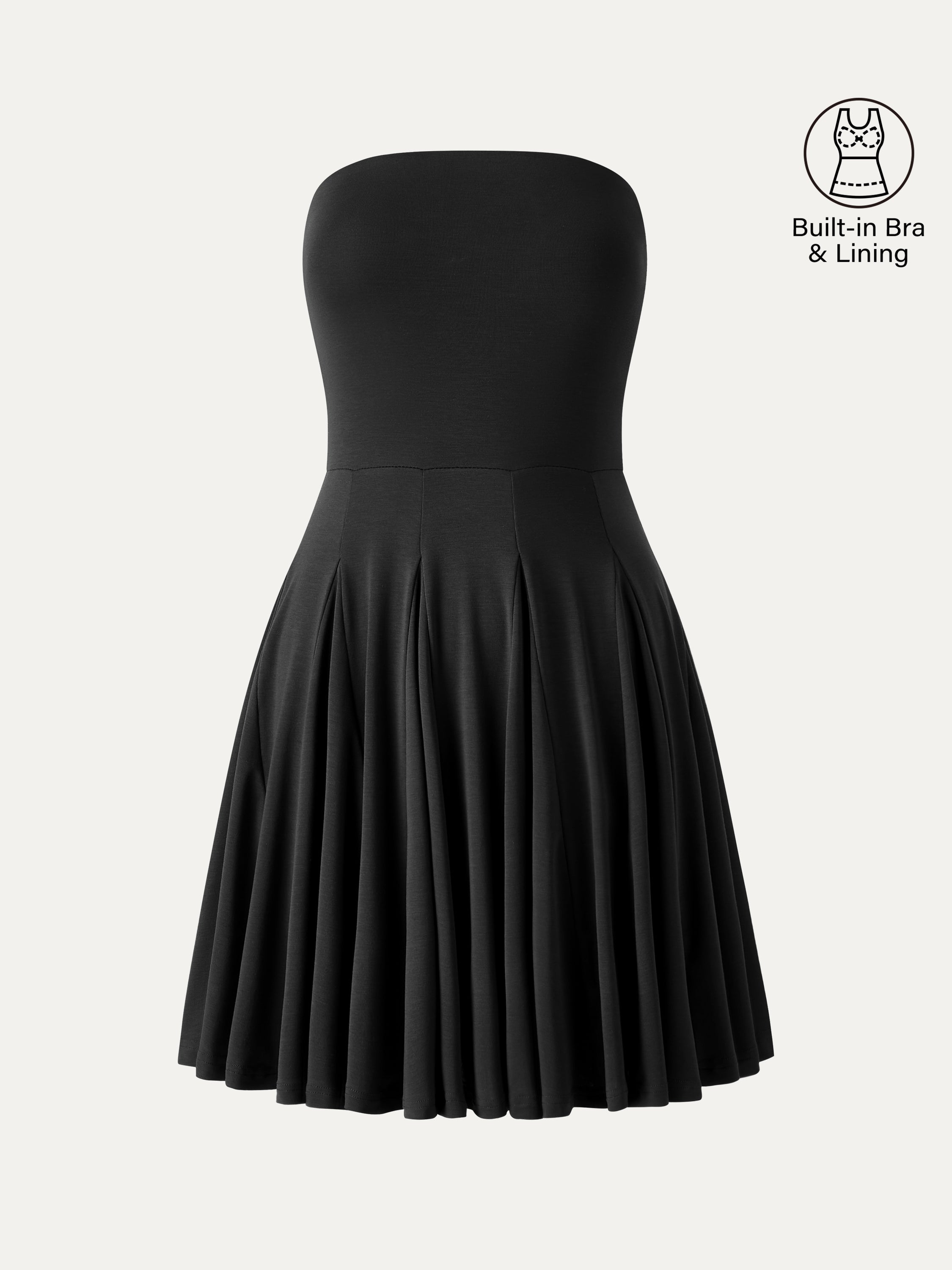 Bandeau Godet Circle Flare Mini Bra Dress