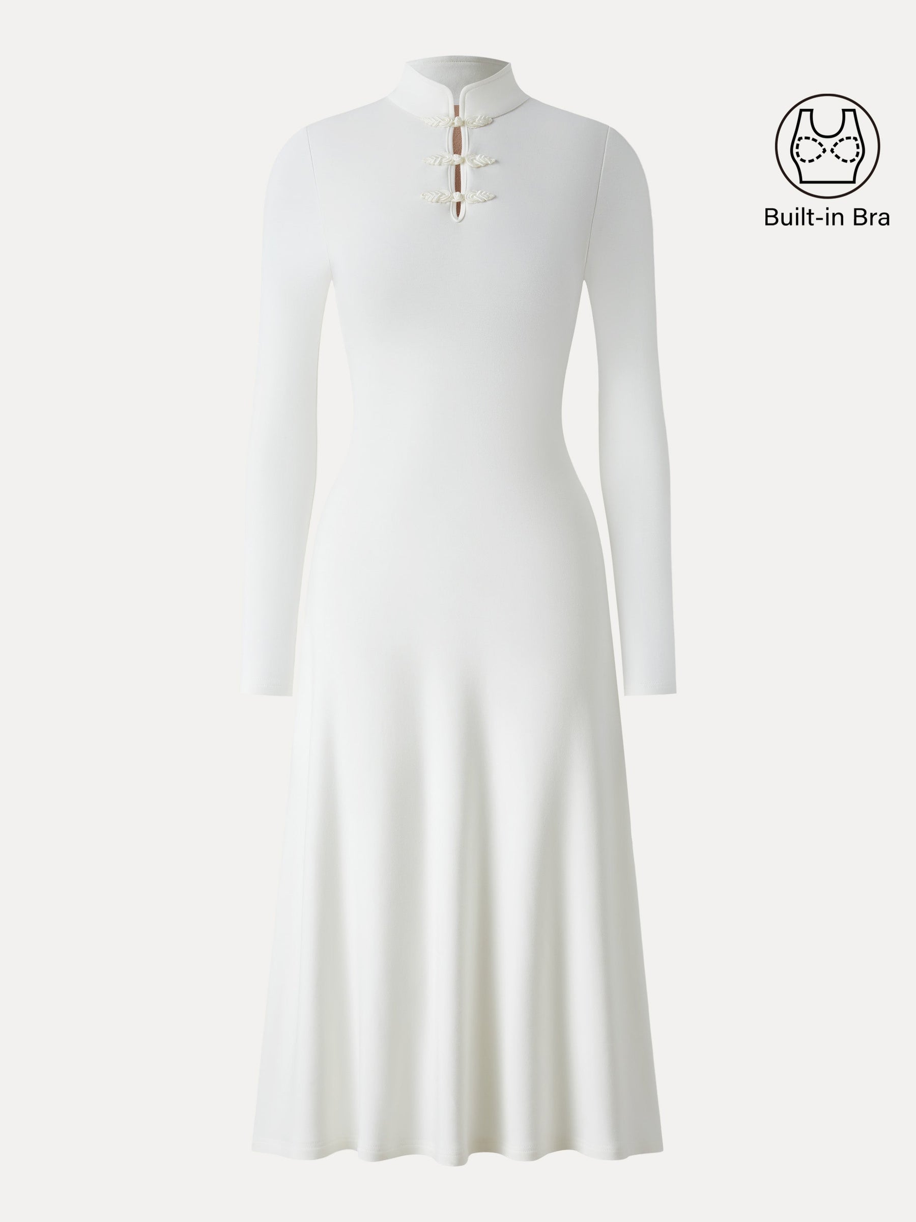 Mandarin Collar Frog Button Midi Bra Dress Limited Edition