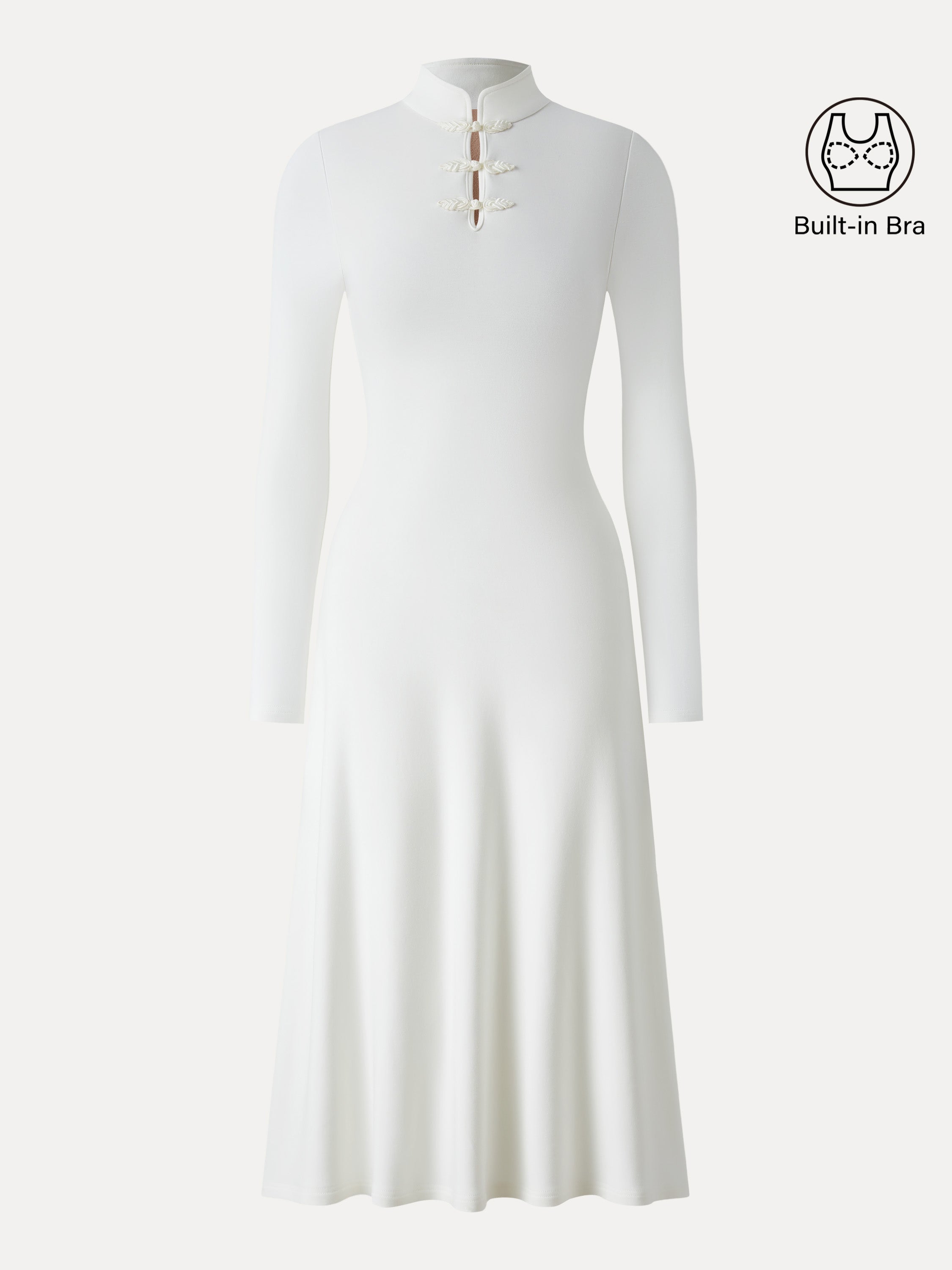 Mandarin Collar Frog Button Midi Bra Dress Limited Edition