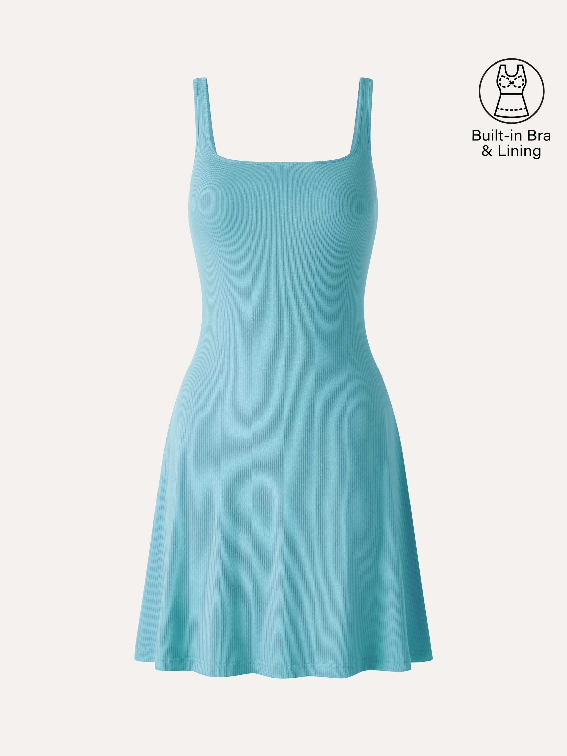 CoolTouch Square Neck Sleeveless Bra Dress