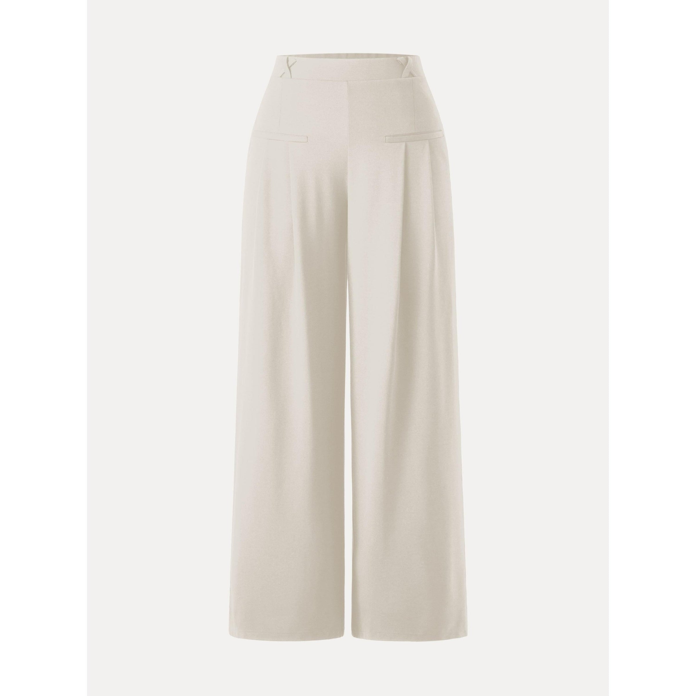 Mid Rise Wide Leg Trouser with Pockets Drapey Bamboo Ponte