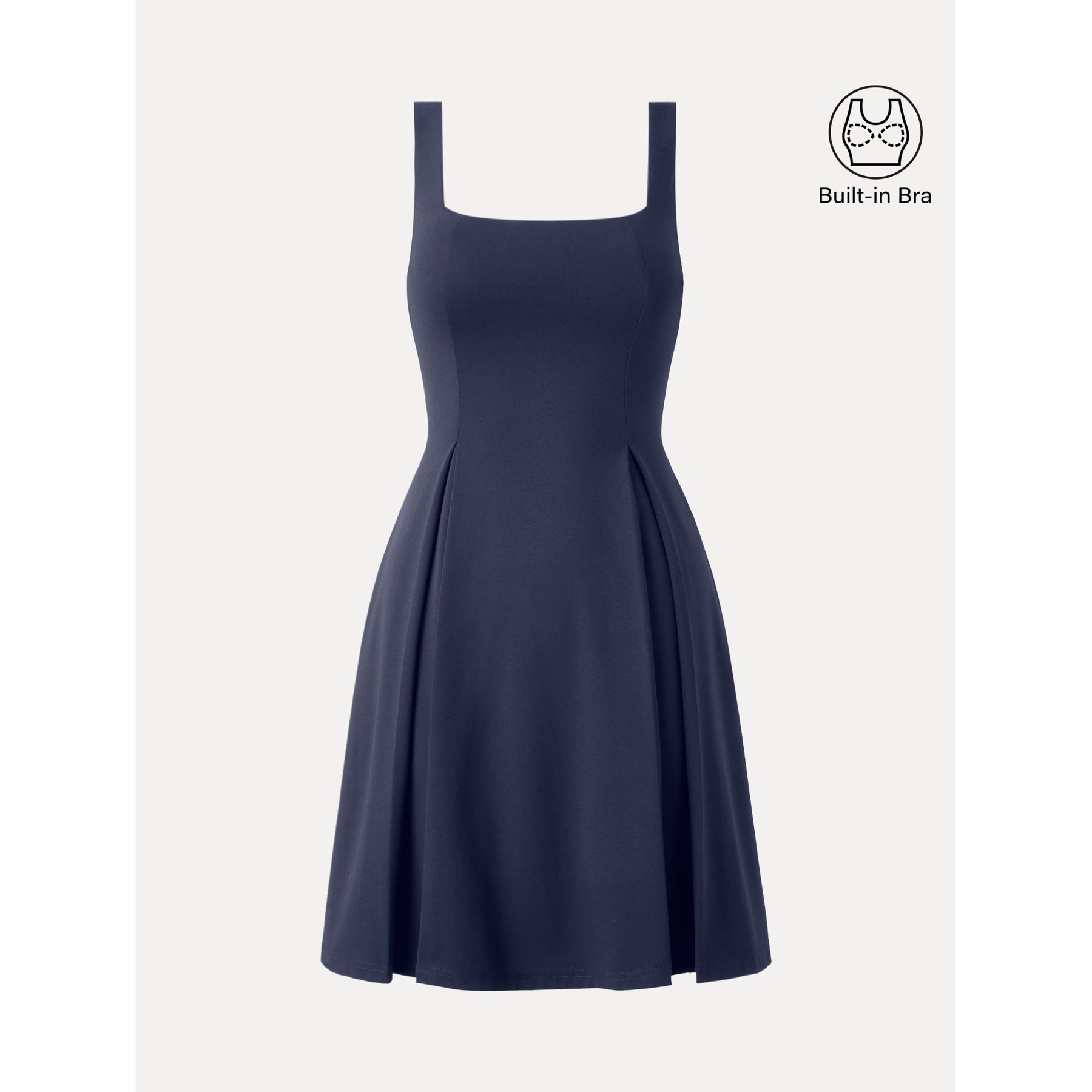 Square Neck Fit-and-flare Mini Bra Dress