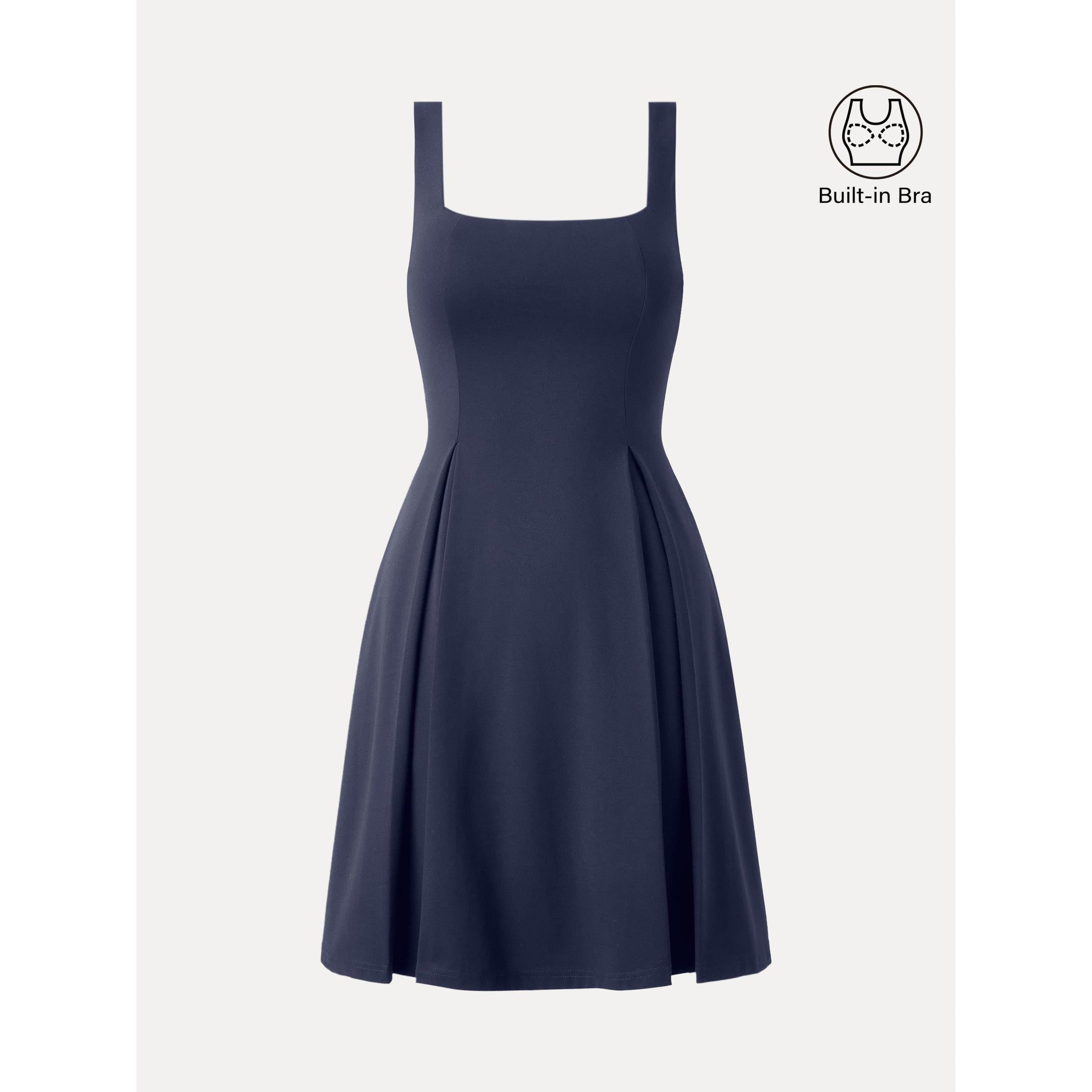 Square Neck Fit-and-flare Mini Bra Dress
