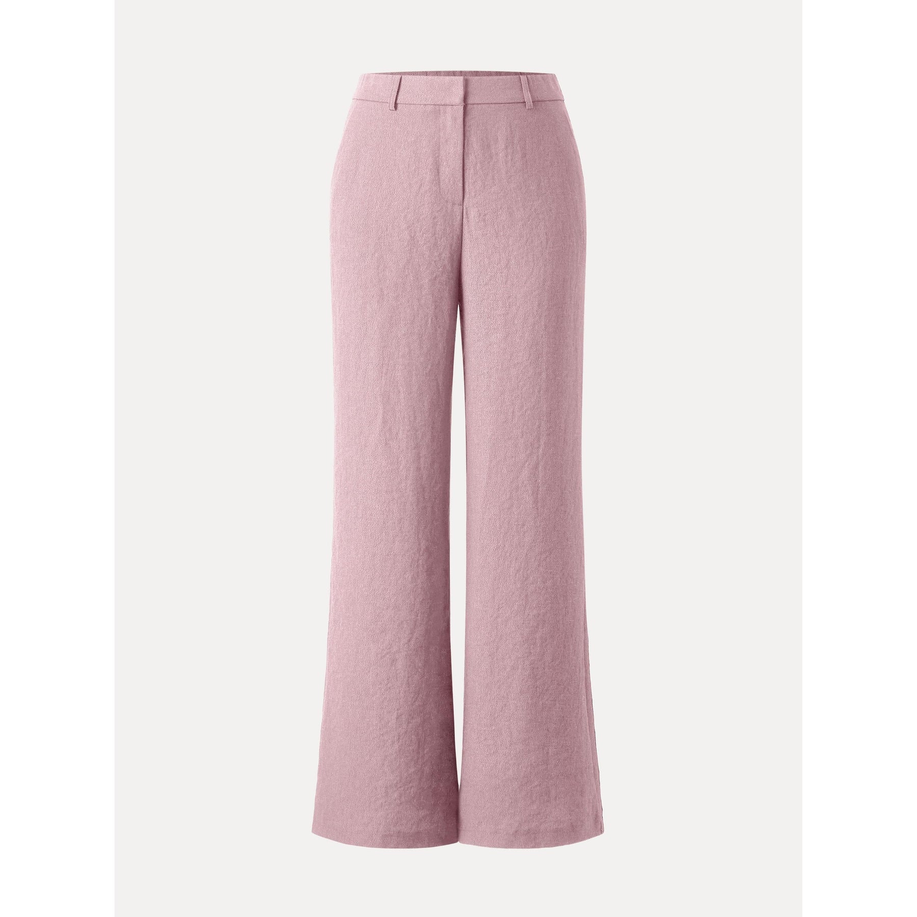 European Linen-Like Mid Rise Flared Pant with Pockets